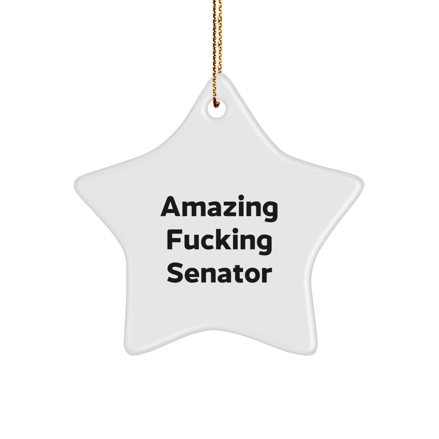 Funny Senator Gifts for Men, Women, Friends, Coworkers, Family - Star Ornament with Amazing F - king Senator Quote - The Buy Boom