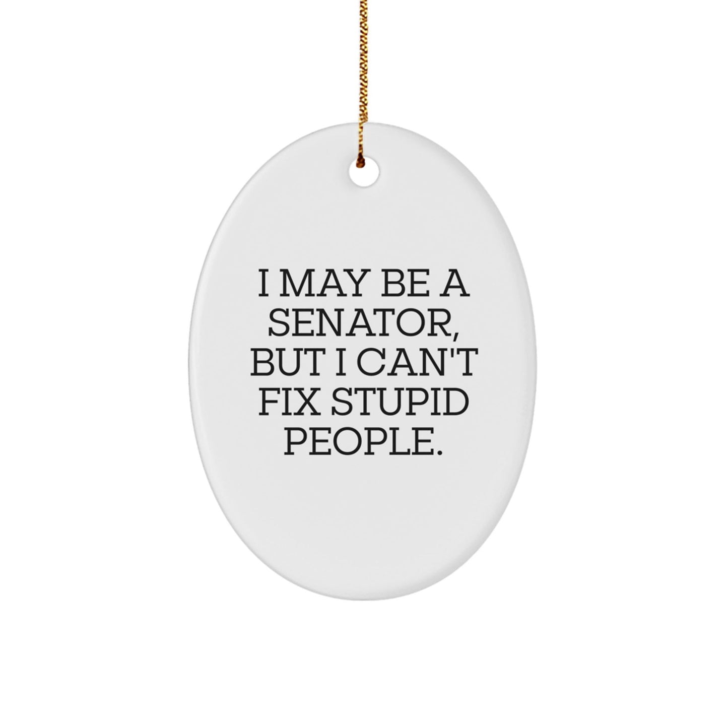 Funny Senator Oval Ornament, I May Be A Senator, But I Cant Fix Stupid People., Gifts from Friends to Senator, Unique Christmas Unique Gifts - The Buy Boom