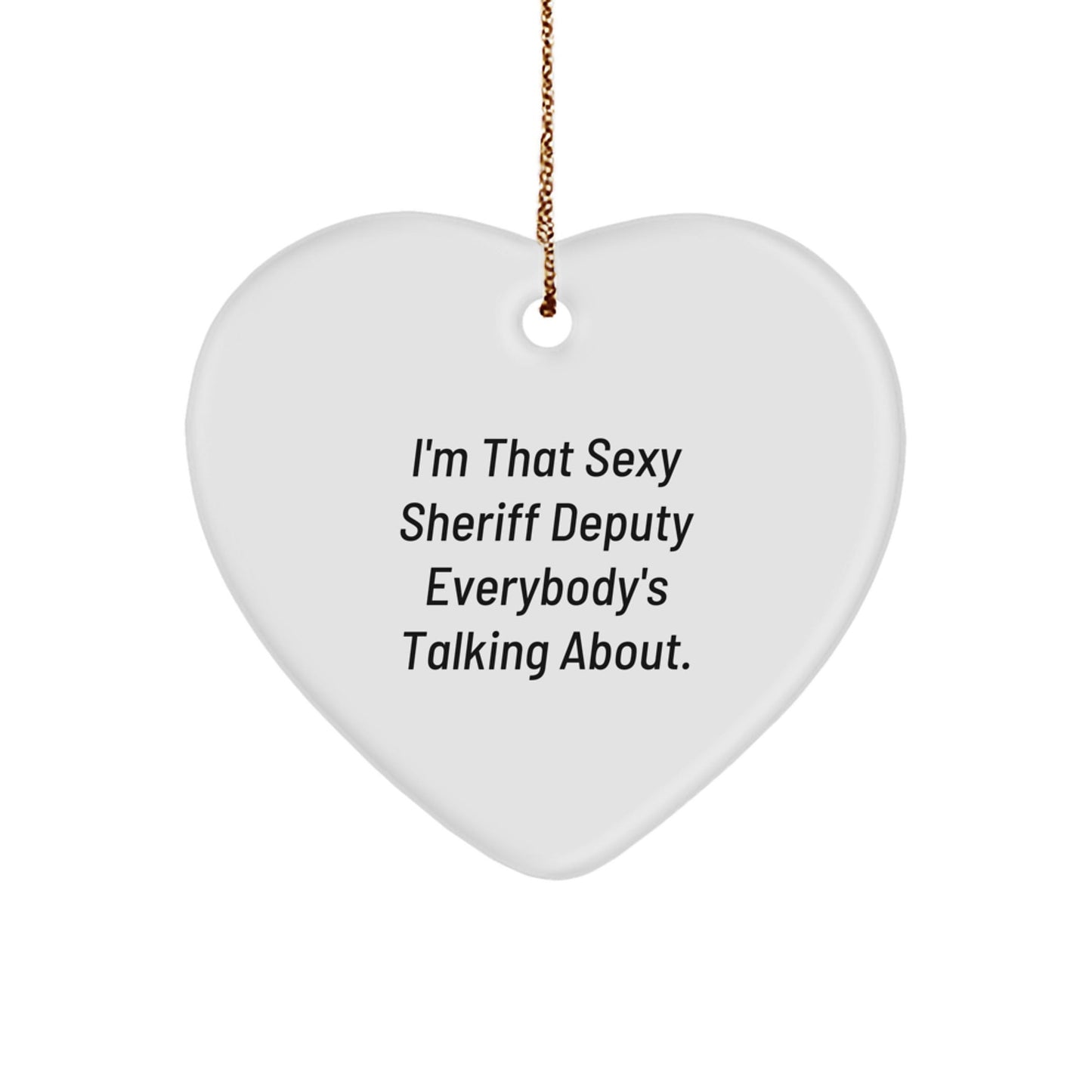 Funny Sexy Sheriff Deputy Heart Ornament Gifts from Men, Women to Sheriff Deputy, Men, Women, Friends, Coworkers, Family for Christmas Unique Presents - The Buy Boom