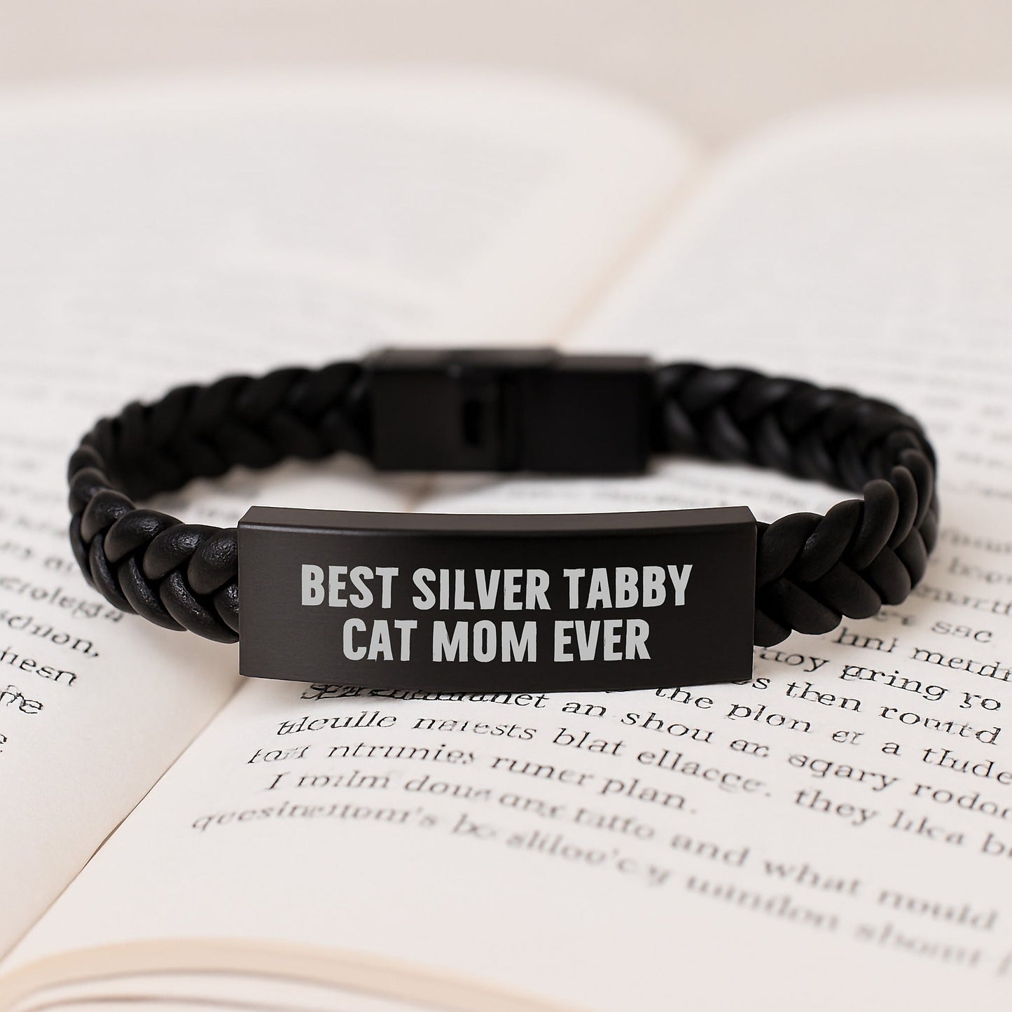 Funny Silver Tabby Cat Mom Ever Gifts from Friends for Silver Tabby Cat Lovers - Interlaced Leather Graduation Unique Gifts - The Buy Boom