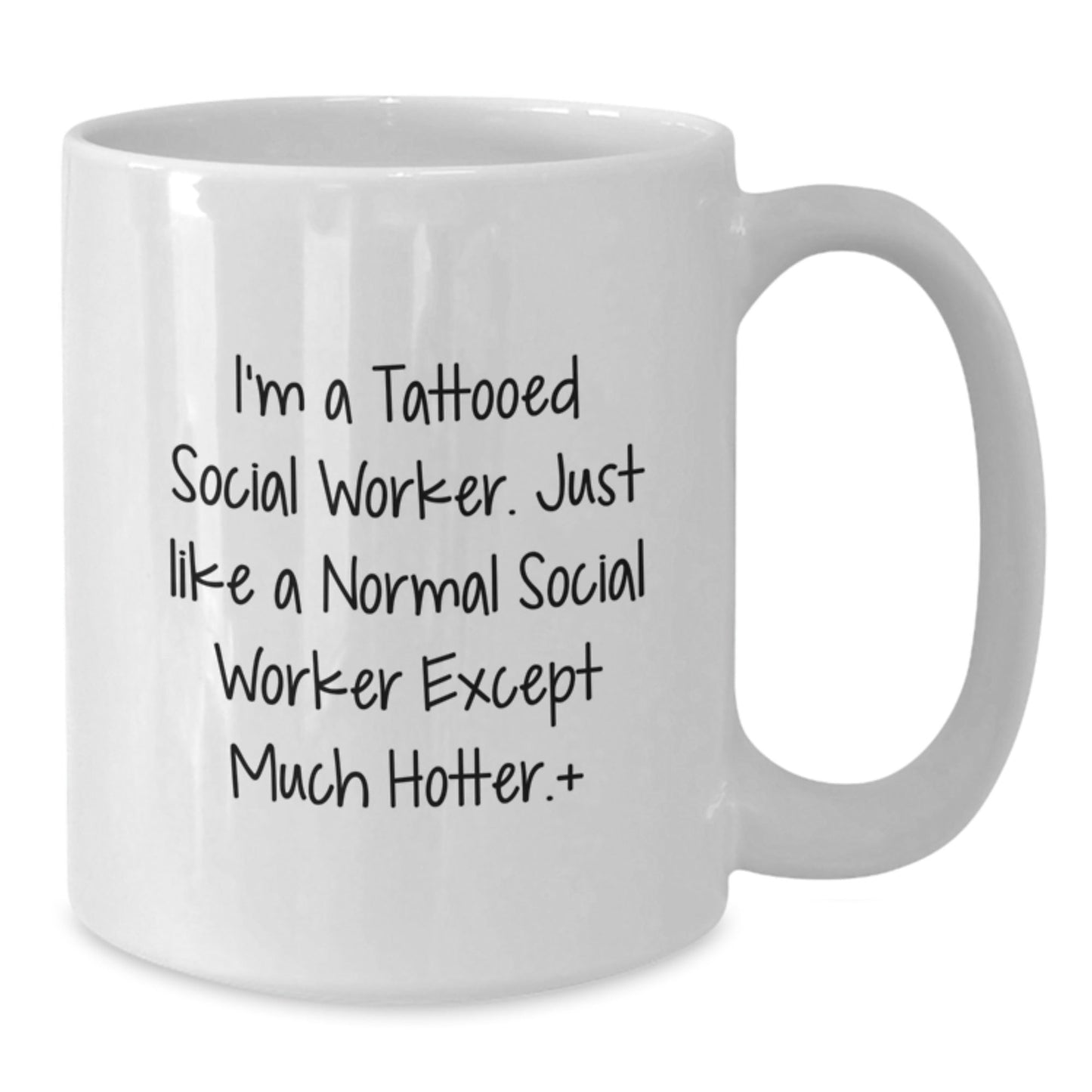 Funny Social Worker Gifts for Men, Christmas Unique Gifts from Friends, White Coffee Mugs with I'm A Tattooed Social Worker Quote, Inspired by Normal Social Workers - The Buy Boom
