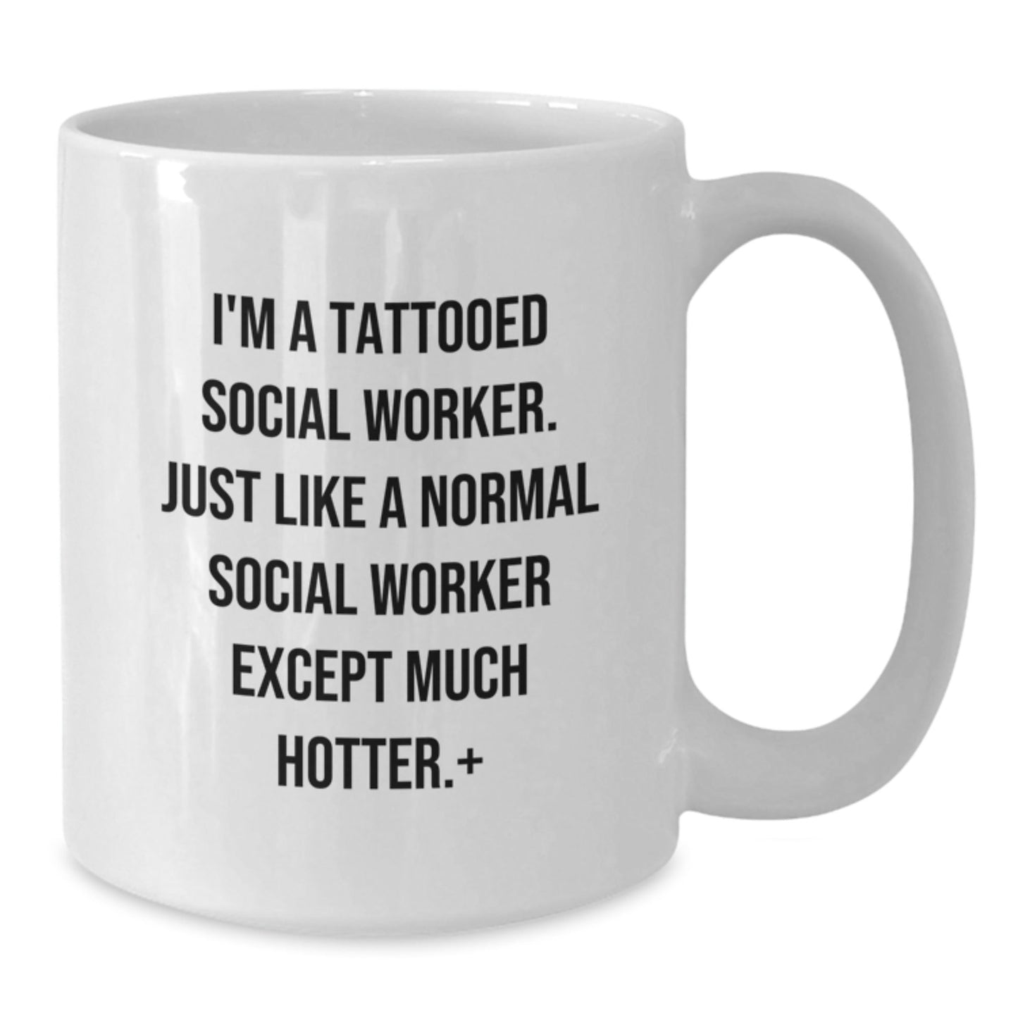 Funny Social Worker Gifts for Men - White Coffee Mug - 'I'm A Tattooed Social Worker...' - The Buy Boom