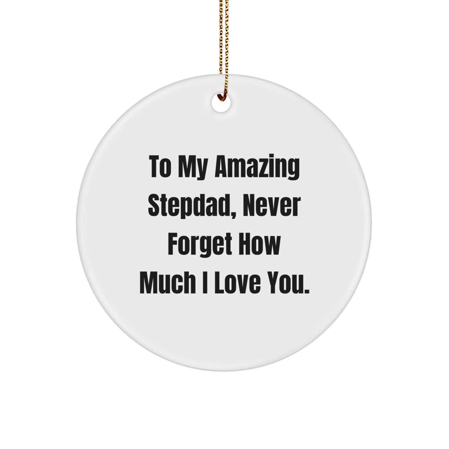 Funny Stepdad Gifts - Circle Ornament with 'To My Amazing Stepdad, Never Forget How Much I Love You.' for Men - Gifts from Family for Christmas - The Buy Boom