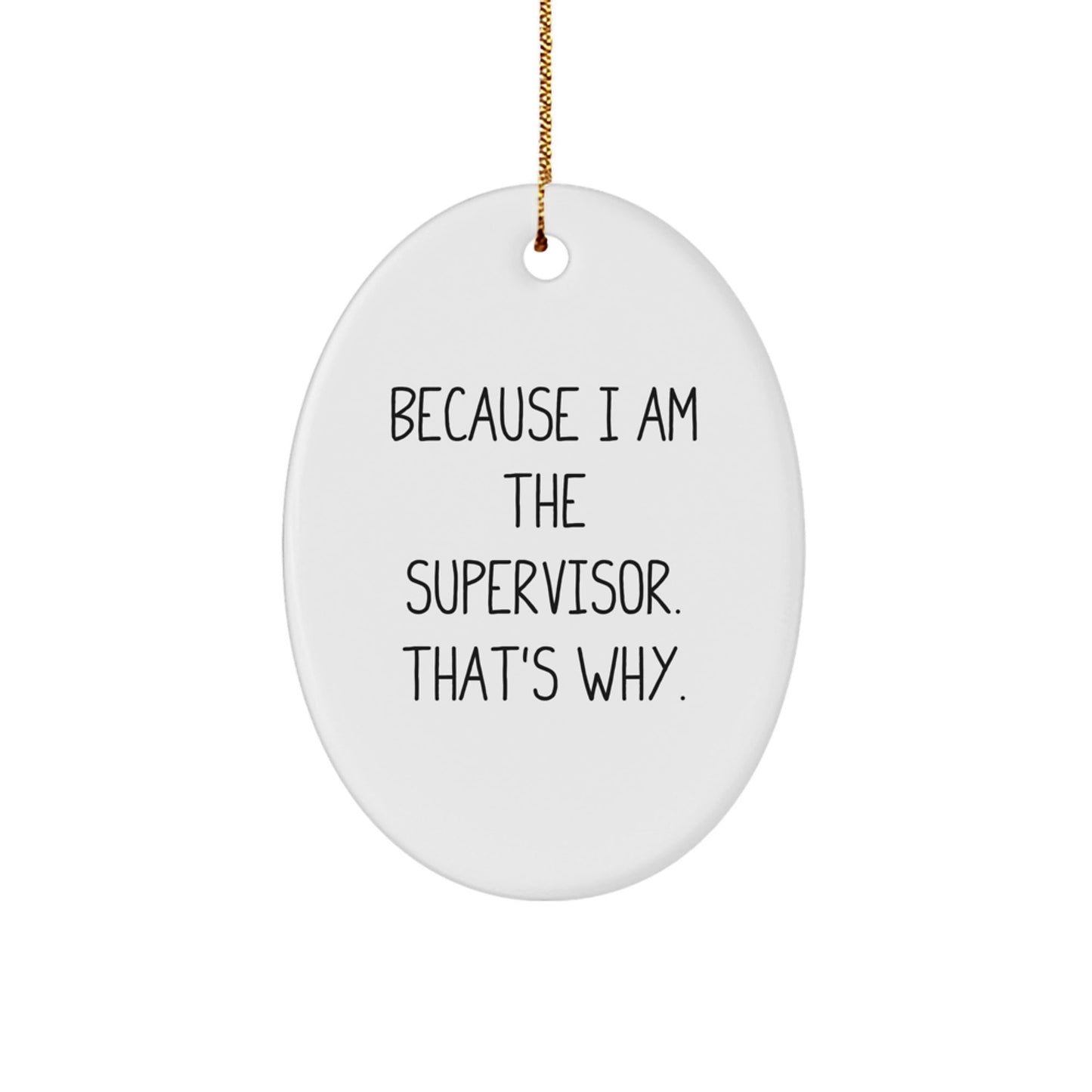 Funny Supervisor Oval Ornament Gifts from Family for Christmas Decorations Because 'I Am The Supervisor, That's Why!' - The Buy Boom