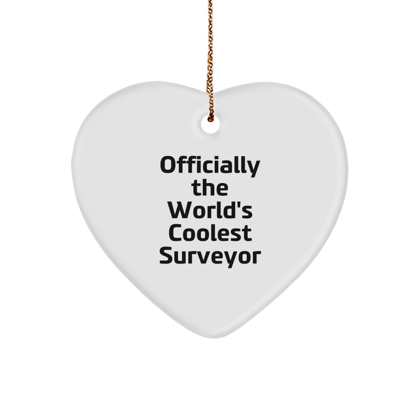 Funny Surveyor Heart Ornament Gifts from Friends and Family, Officially The World's Coolest Surveyor Christmas Unique Gifts - The Buy Boom