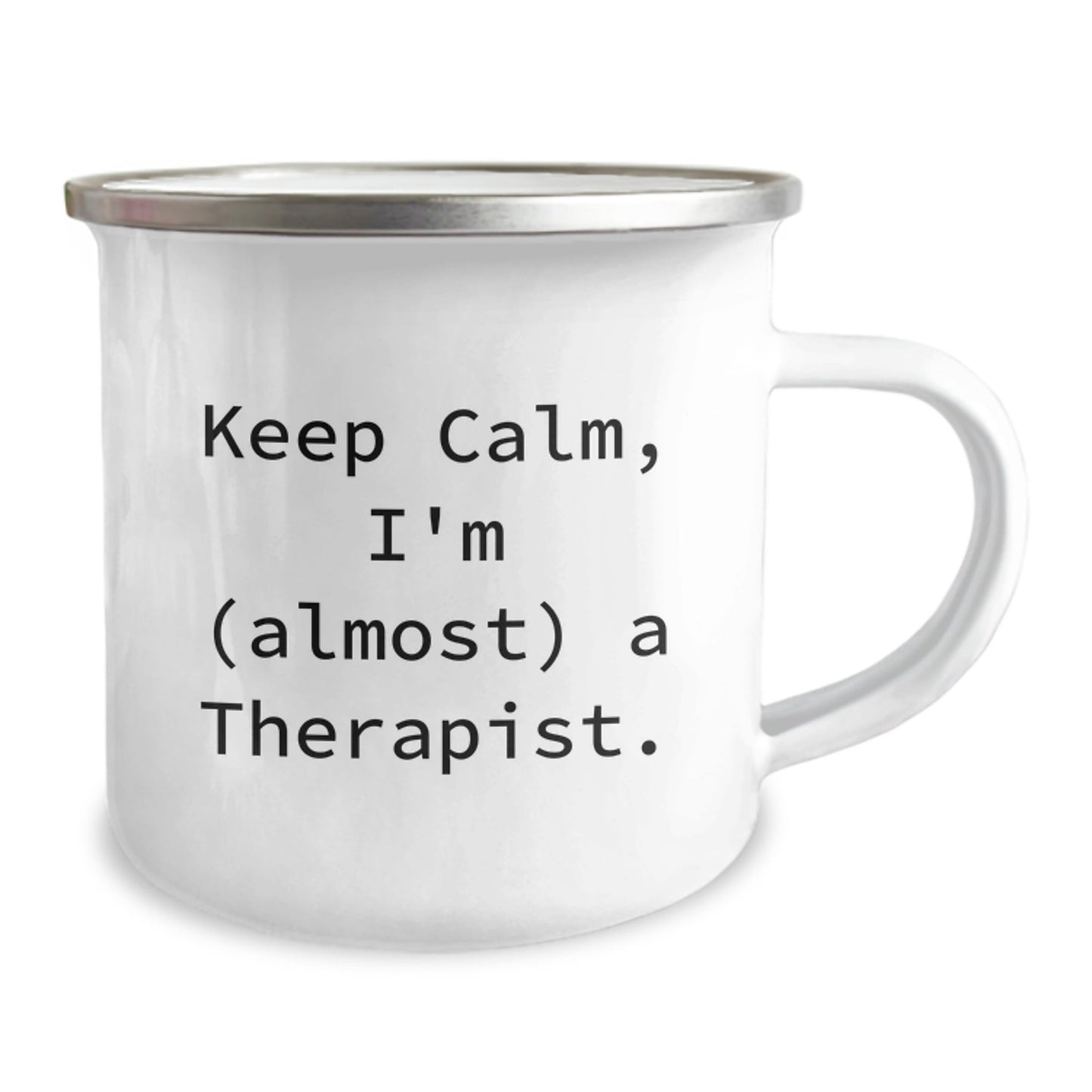 Funny Therapist Gifts from Friends - Keep Calm I'm (almost) A Therapist. Camping Mug, Christmas Unique Gifts for Therapist Men Women Coworkers - The Buy Boom
