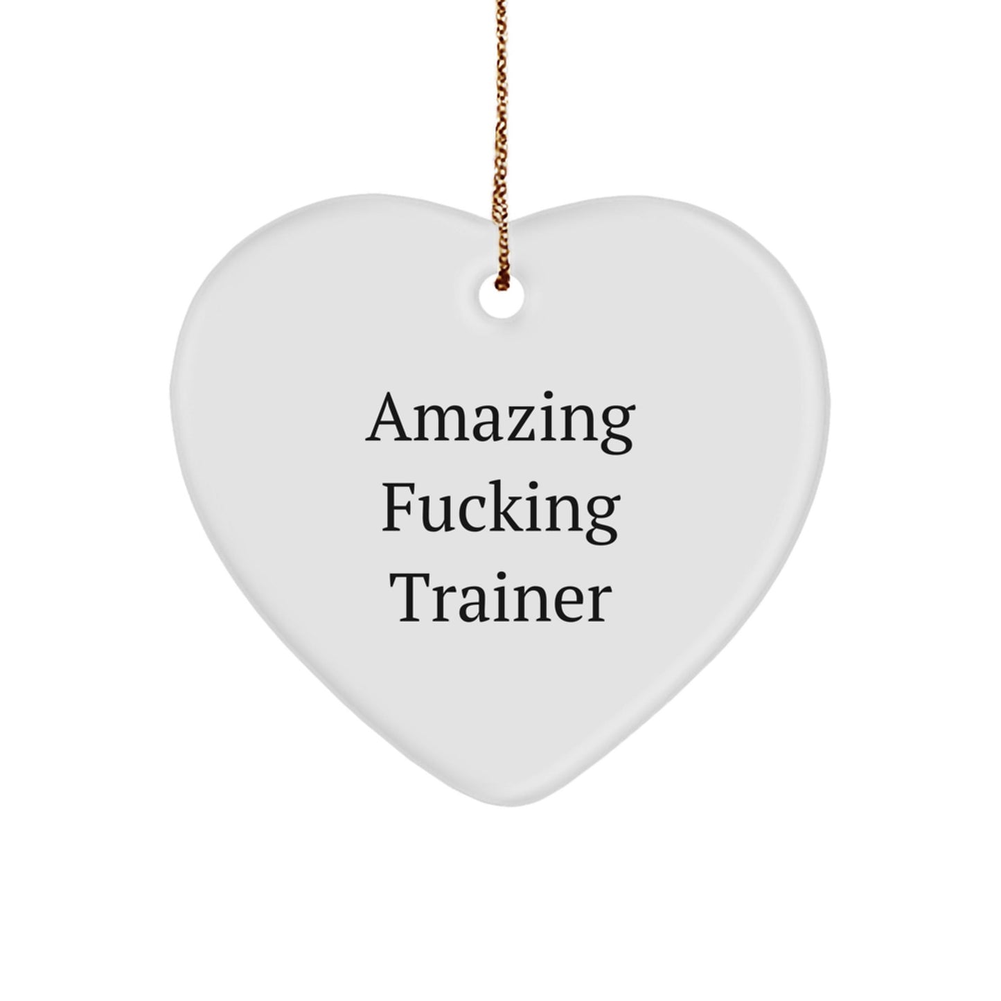 Funny Trainer Gifts from Friends, Trainer Heart Ornament for Christmas Unique Gifts, 'Amazing F - king Trainer' Quote Decor - The Buy Boom