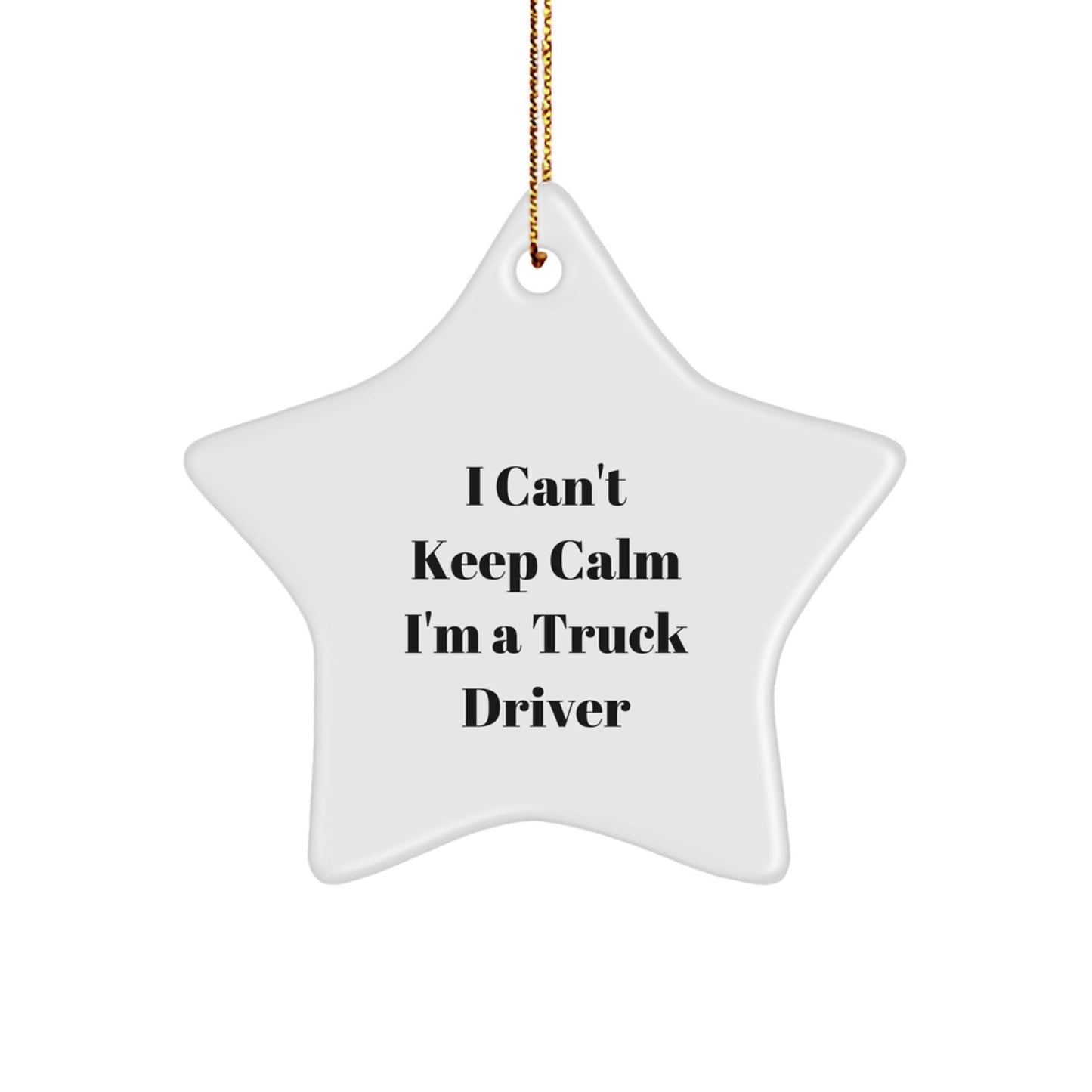 Funny Truck Driver Gifts - I Can't Keep Calm I'm A Truck Driver Star Ornament, Christmas Unique Presents for Men, Gifts from Friends, Family, Coworkers - The Buy Boom