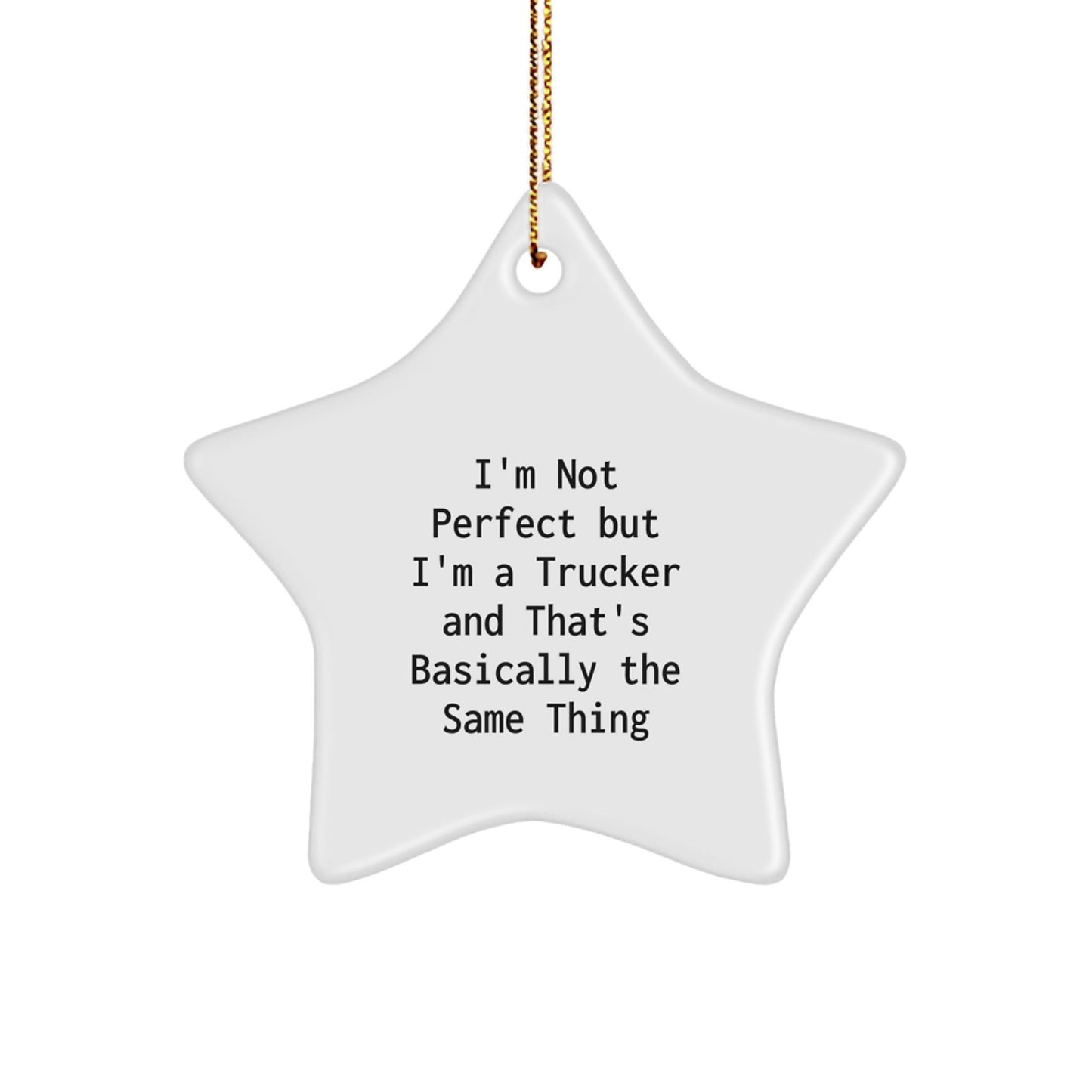 Funny Trucker Gifts from Men to Friends - I'm Not Perfect But Star Ornament, Christmas Unique Presents - The Buy Boom