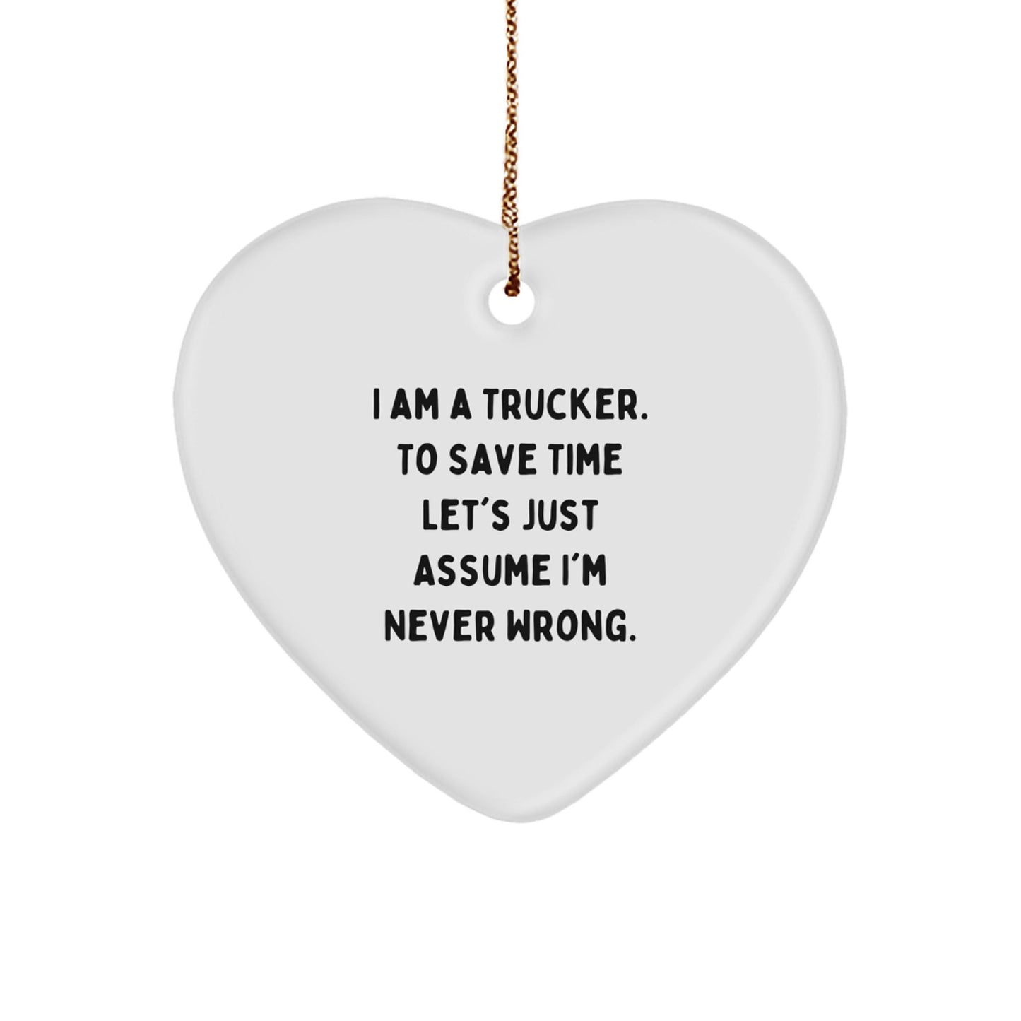 Funny Trucker Heart Ornament Gifts for Him from Family, Trucker Christmas Unique Gifts, Heart Shaped - The Buy Boom