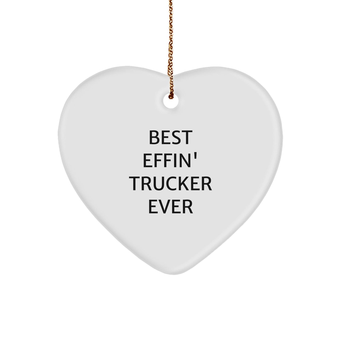 Funny Trucker Heart Ornament Gifts for Trucker Friends from Family, Unique Christmas Unique Gifts for Men, Trucker Lover Heart Shaped MDF Ornament - The Buy Boom