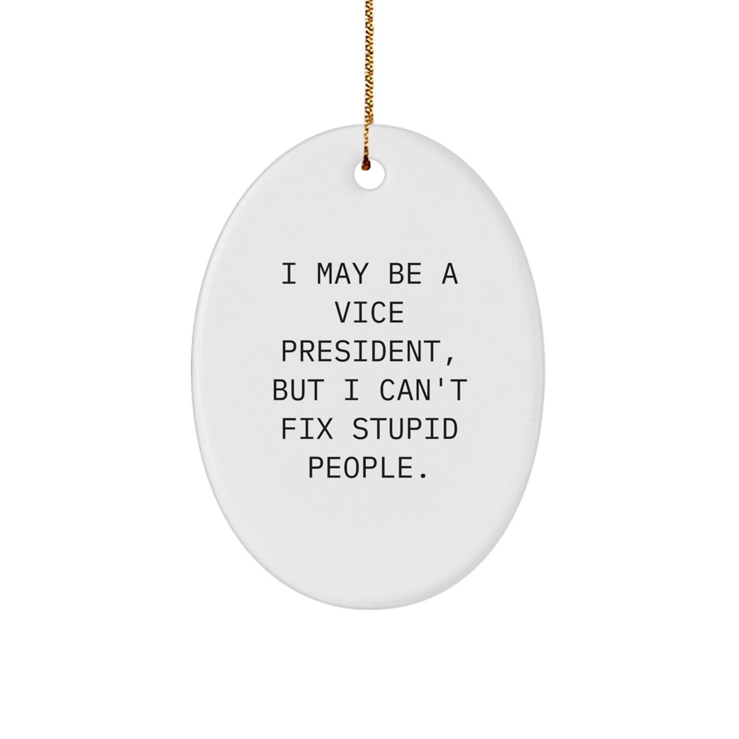 Funny Vice President Oval Ornament Gifts from Friends for Men Vice President - I May Be A Vice President, But I Can't Fix Stupid People. - Christmas Unique Gifts - The Buy Boom