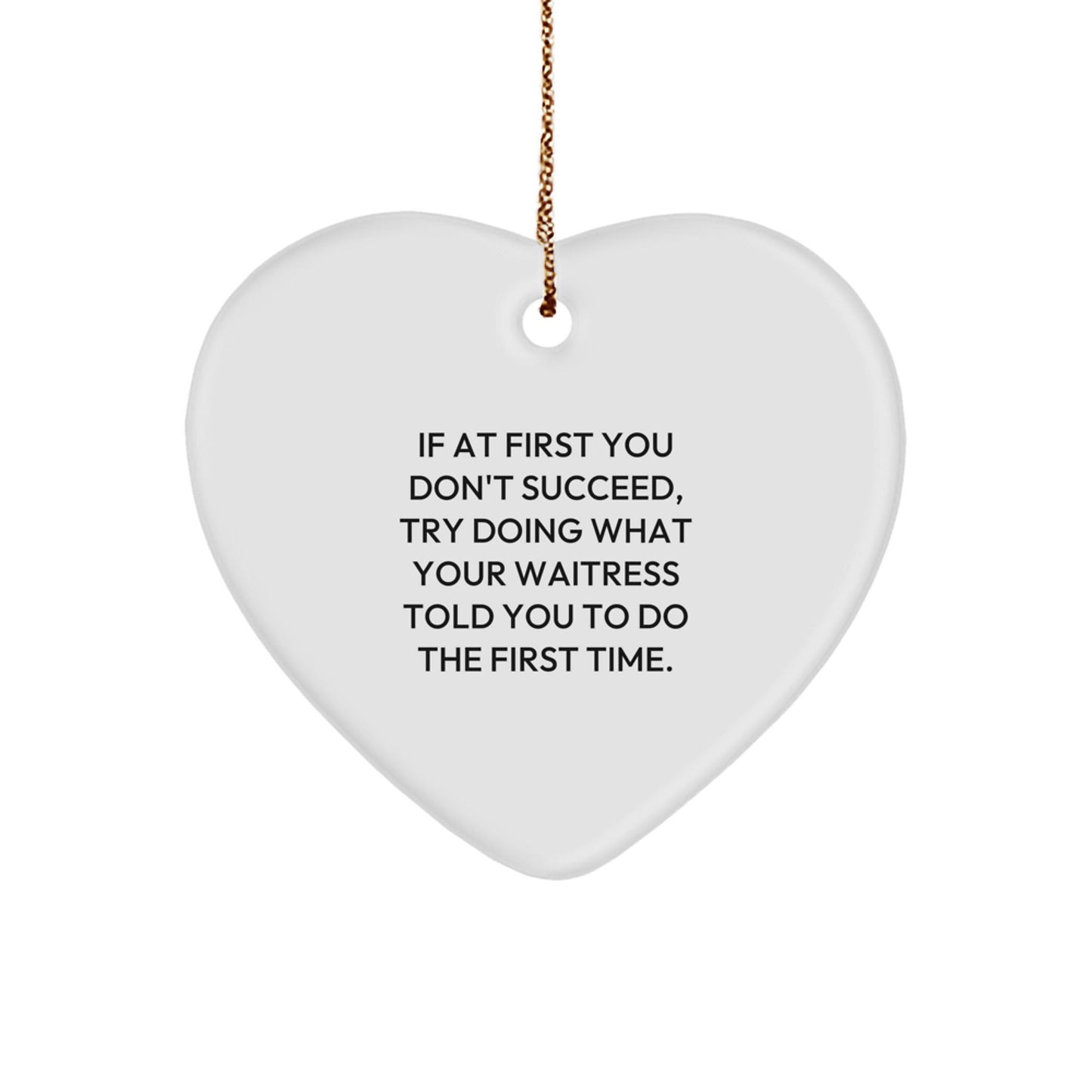 Funny Waitress Quotes, Heart Ornament, Gifts from Friends for Waitress, Inspirational Holiday Decorations for Christmas Unique Gifts - The Buy Boom