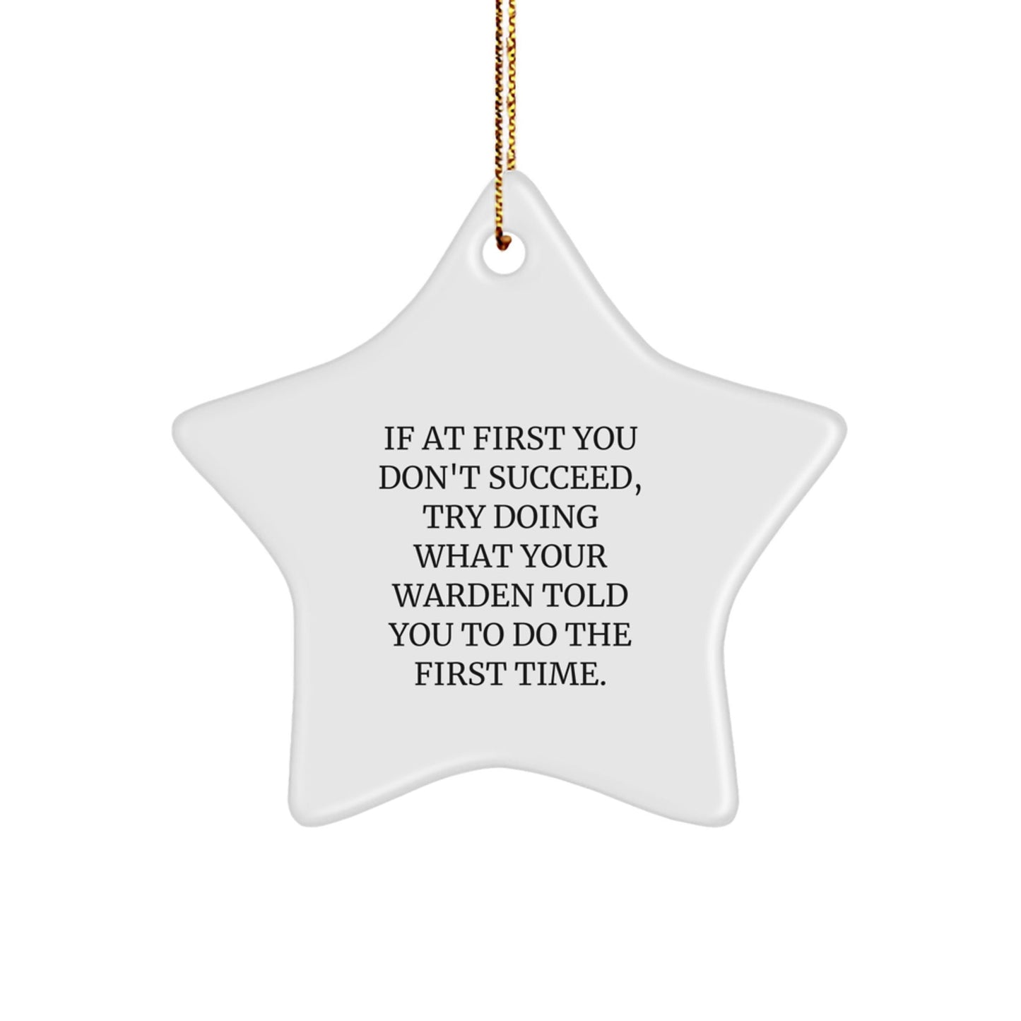 Funny Warden Gifts from Men to Warden - Star Ornament with Inspirational Quote, Christmas Unique Warden Gifts for Friends and Family - The Buy Boom