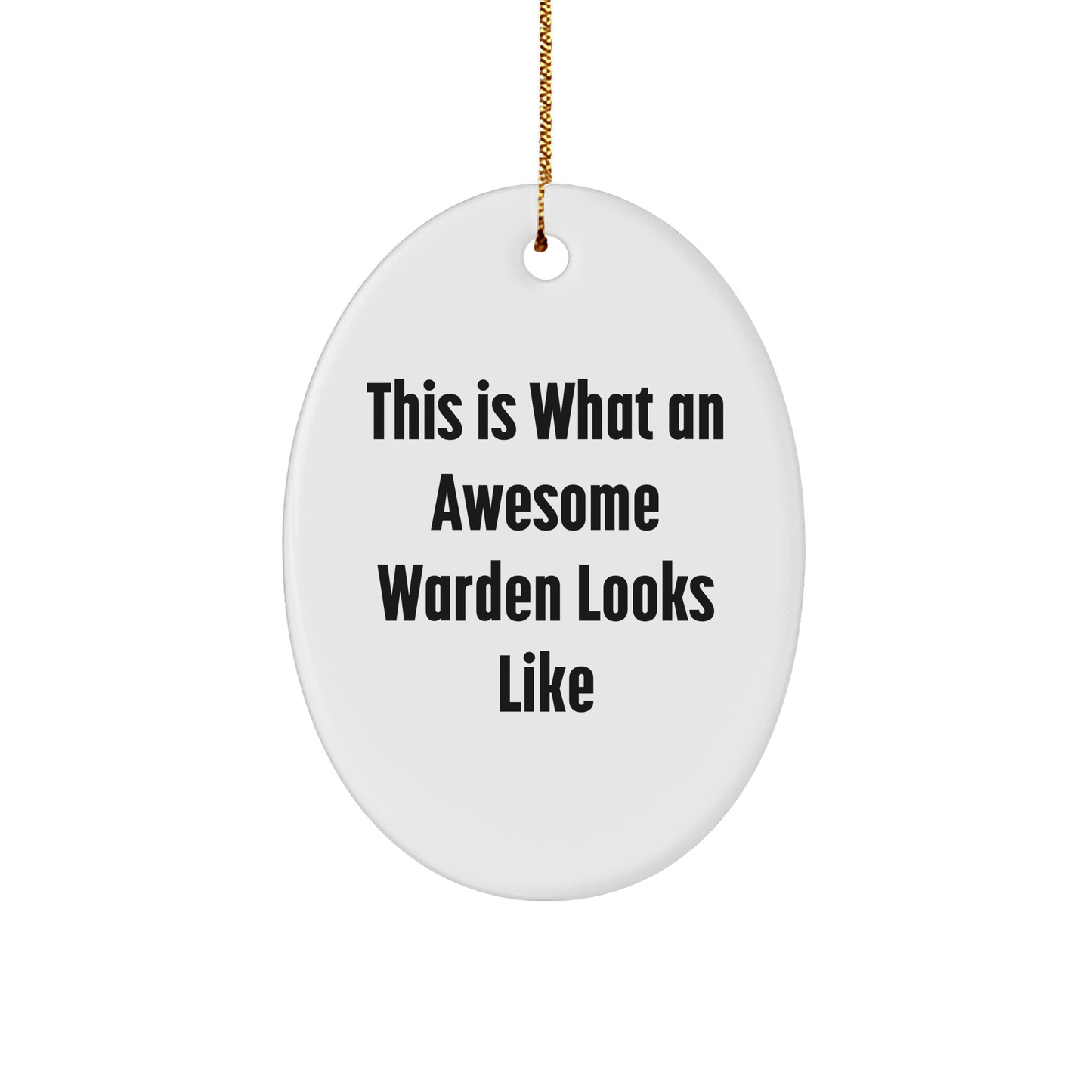 Funny Warden Gifts - This Is What An Awesome Warden Looks Like, Oval Ornament, Christmas Unique Gifts from Friends, Gifts for Warden - The Buy Boom