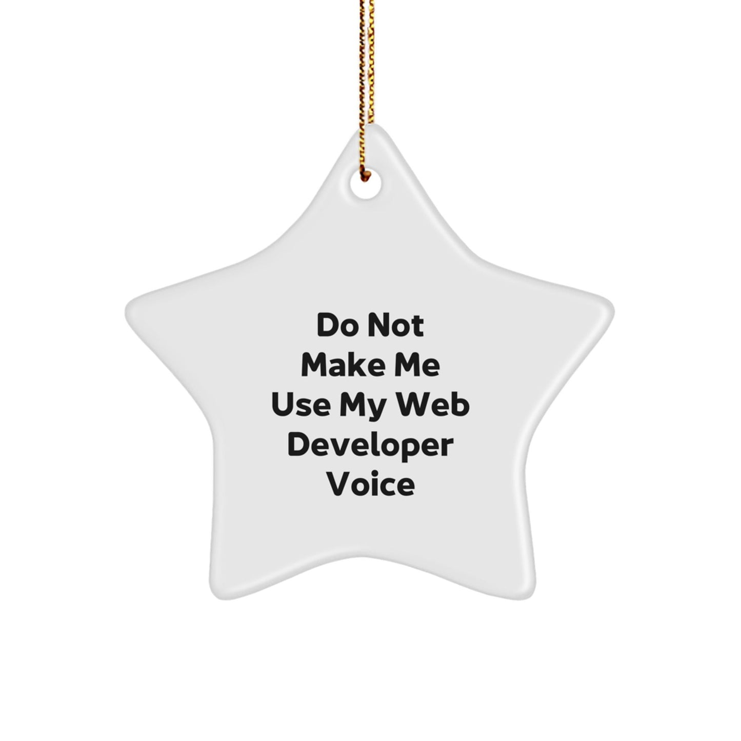 Funny Web Developer Gifts for Men, Unique Star Ornament for Christmas, Do Not Make Me Use My Web Developer Voice - The Buy Boom