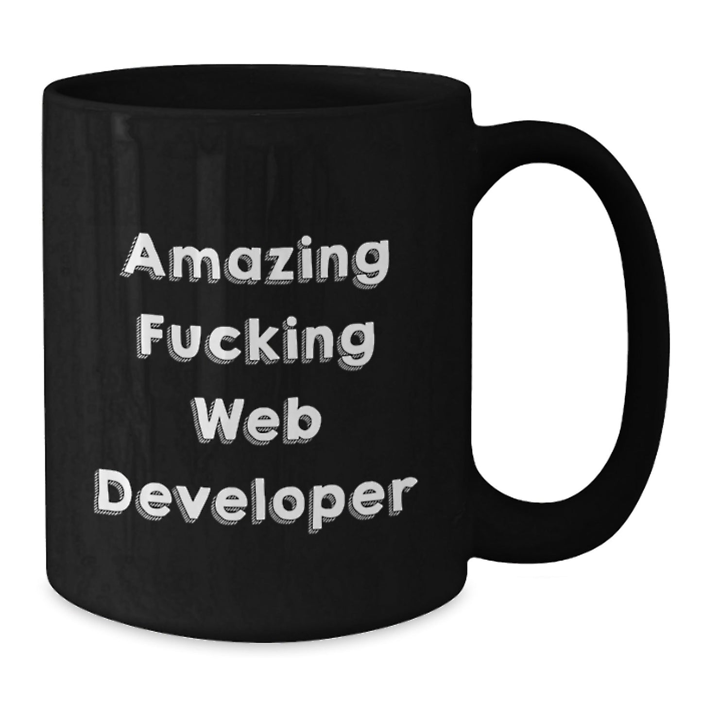 Funny Web Developer Gifts from Friends, Amazing Web Developer Black Coffee Mugs for Birthday, 'Amazing F - king Web Developer' Quote - The Buy Boom