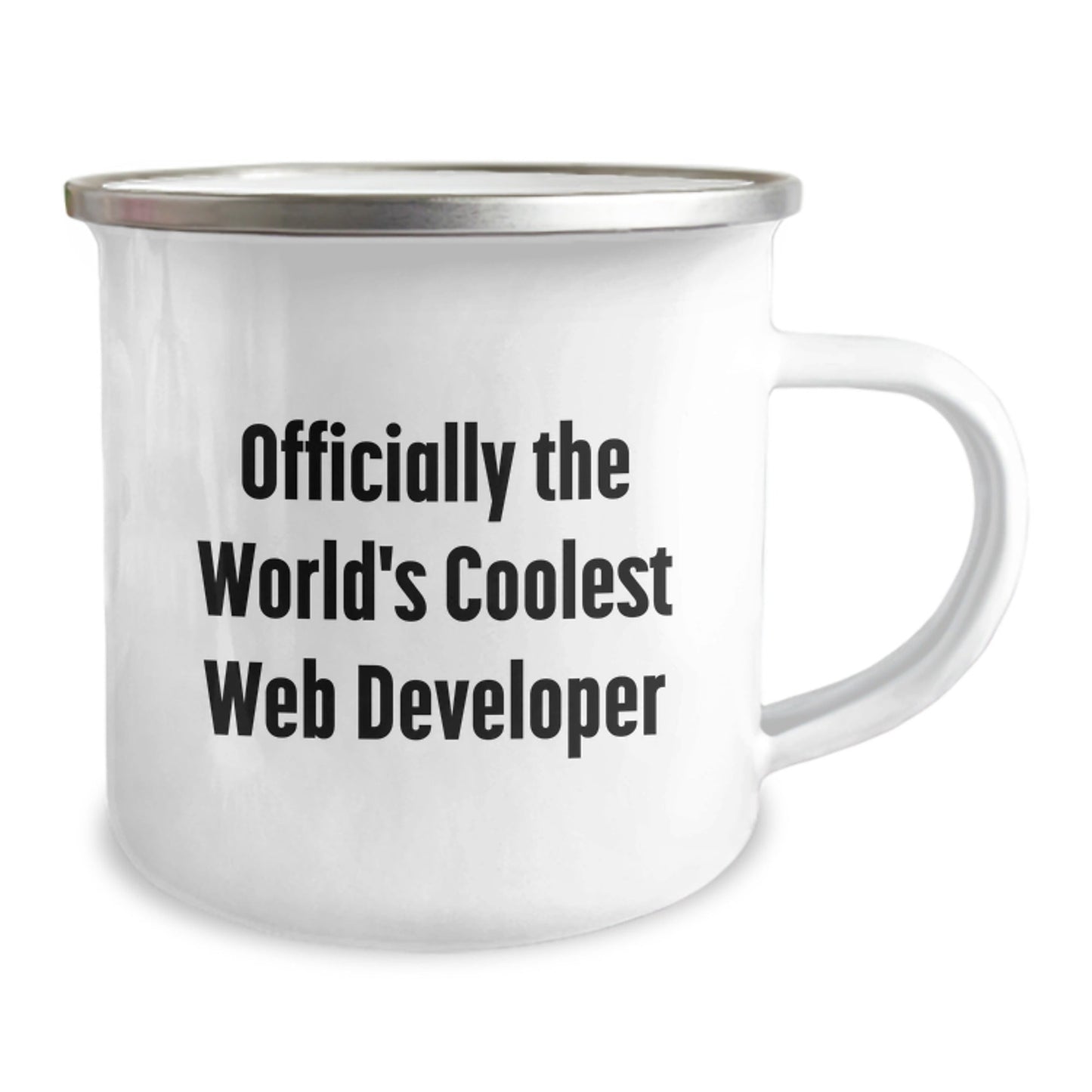 Funny Web Developer Gifts from Friends, Perfect Camping Mug for Web Developer Team Members, 'Officially The World's Coolest Web Developer' Quote Christmas Unique Gifts - The Buy Boom