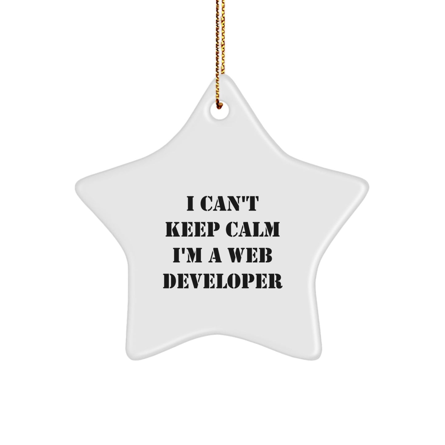 Funny Web Developer Gifts - 'I Can't Keep Calm I'm A Web Developer' Star Ornament, White, Christmas Unique Gifts from Family to Friends - The Buy Boom