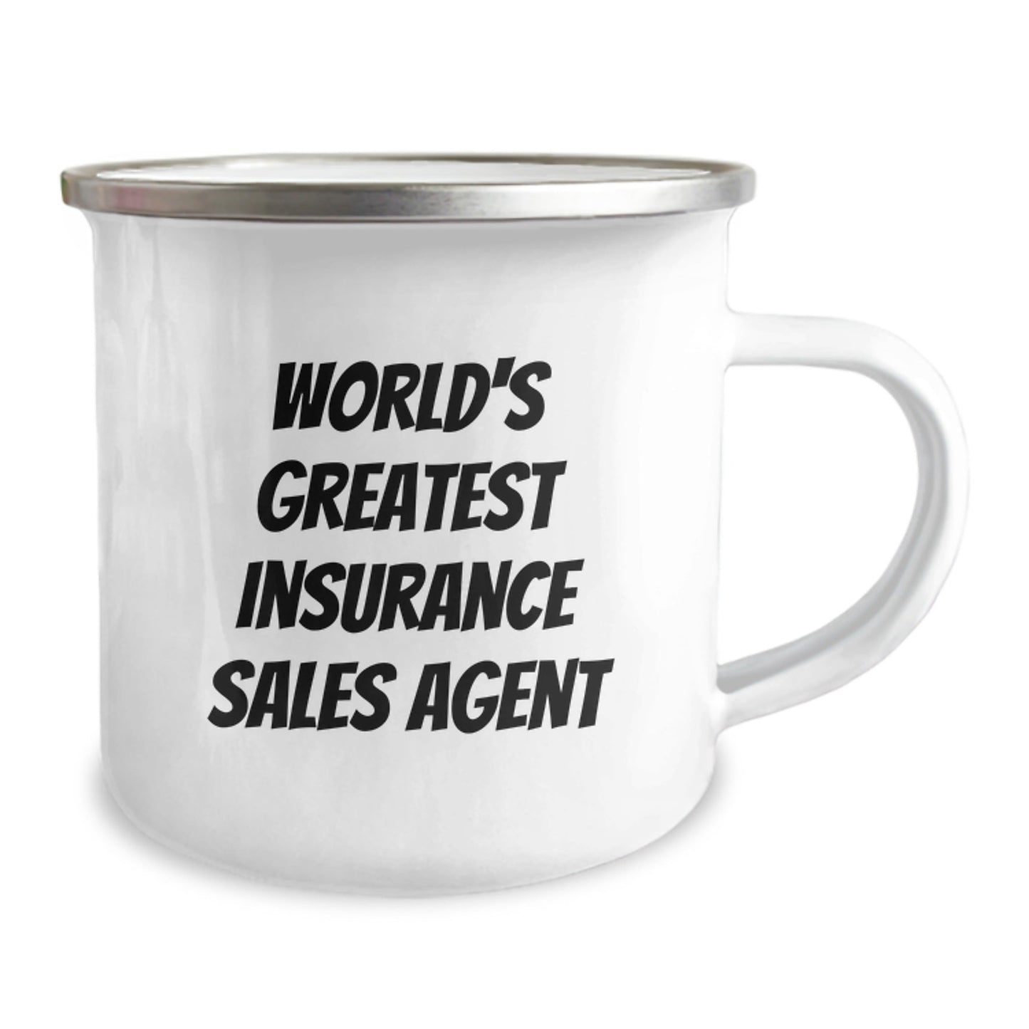 Gift for Insurance Sales Agent, Funny World's Greatest Quote, 12 oz Camping Mug, Birthday Unique Gifts from Friends - The Buy Boom