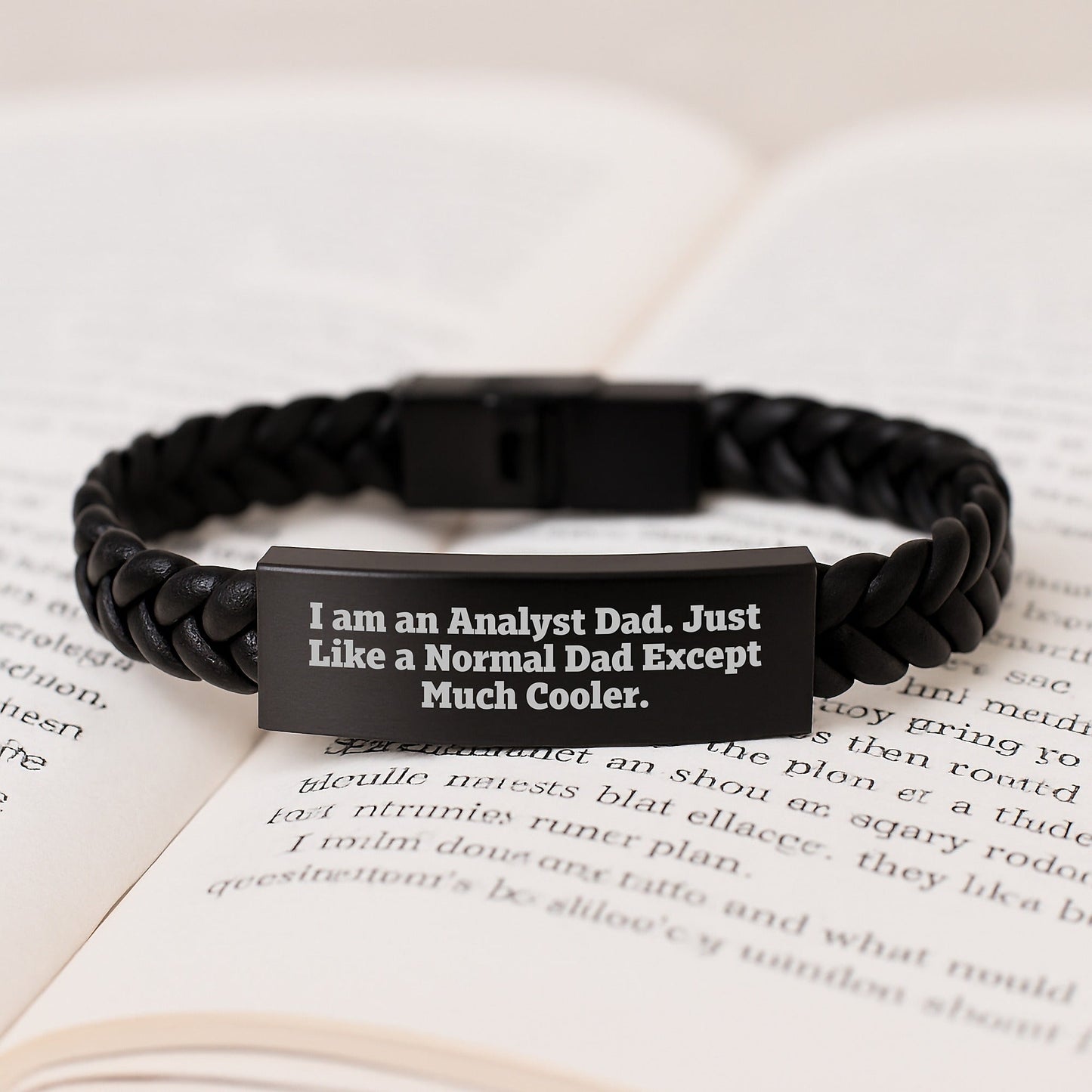 Gifts from Dad to the Ultimate Analyst - Unique Interlaced Leather Bracelet for Men, Funny Analyst Dad Quote, Christmas Unique Gifts - The Buy Boom