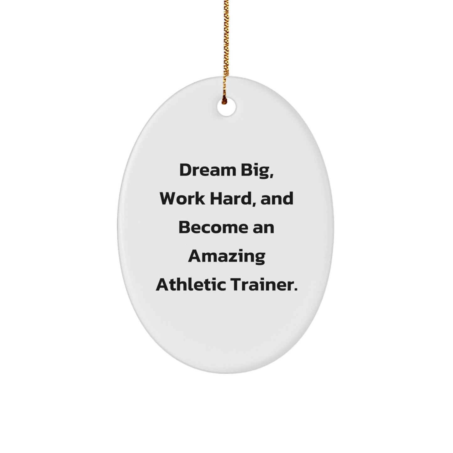 Gifts from Family for Amazing Athletic Trainer Oval Ornament Dream Big, Work Hard, Inspirational Christmas Unique - The Buy Boom
