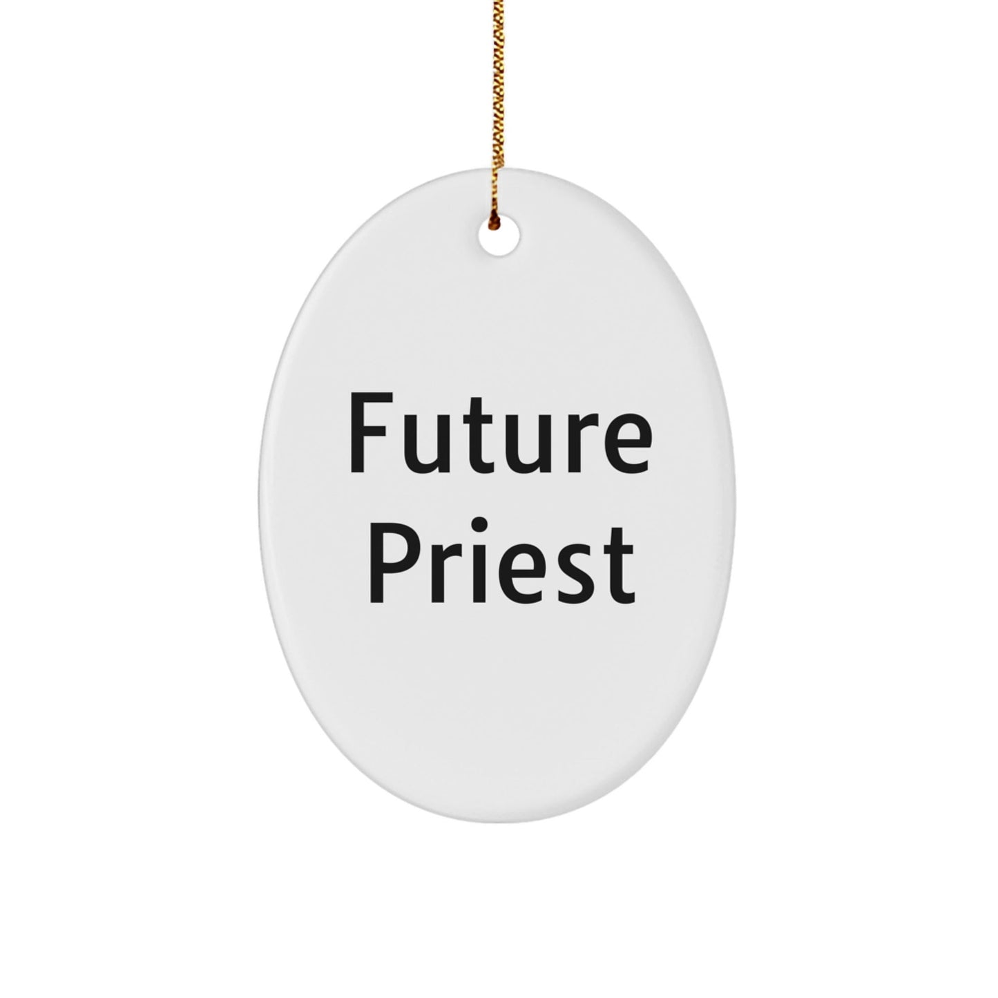 Gifts from Family for Future Priest, Oval Ornament with Funny Quote, Christmas Unique Gifts - The Buy Boom