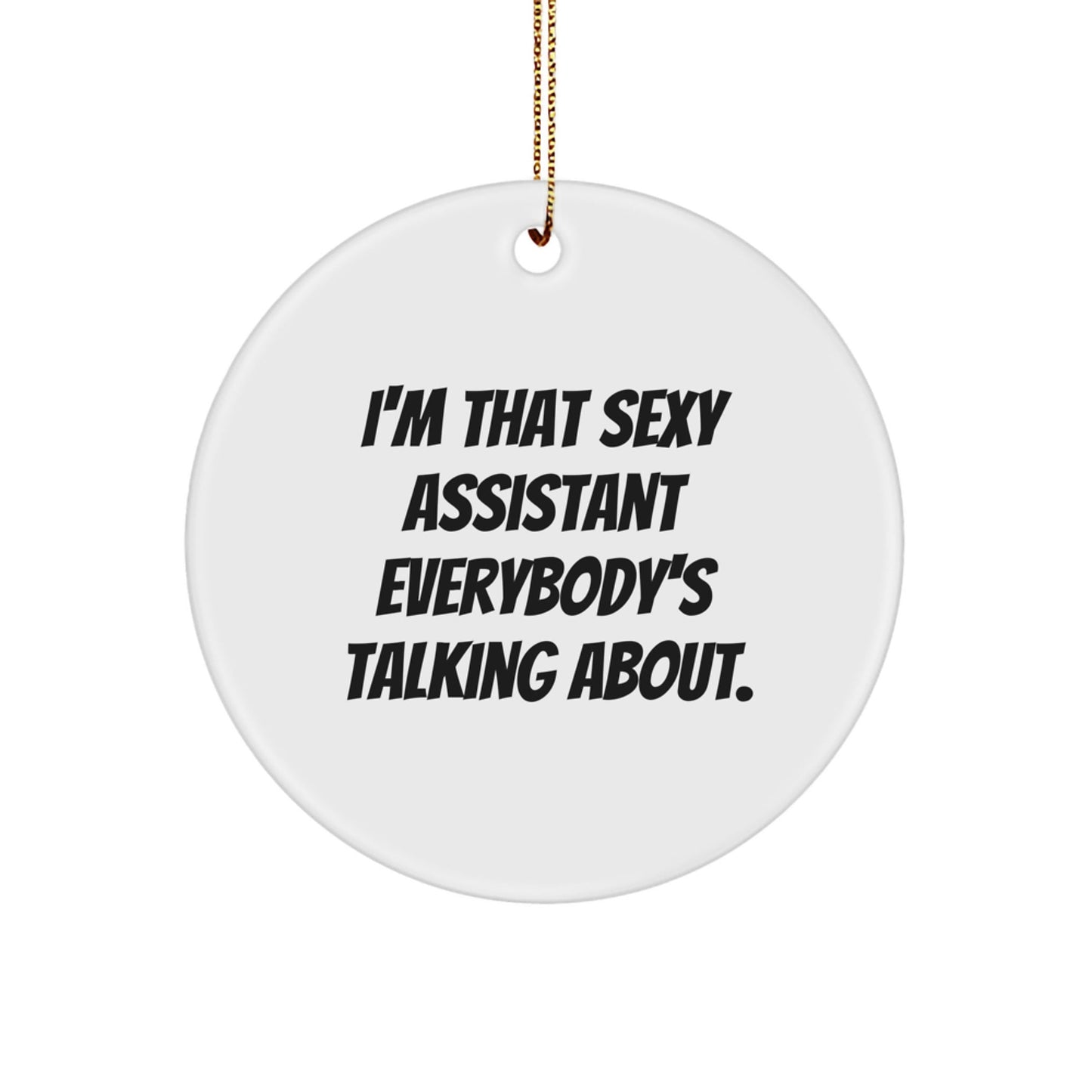 Gifts from Friends for Assistants - I'm That Sexy Assistant Everybody's Talking About. Christmas Circle Ornament, A Funny and Inspirational Gift - The Buy Boom