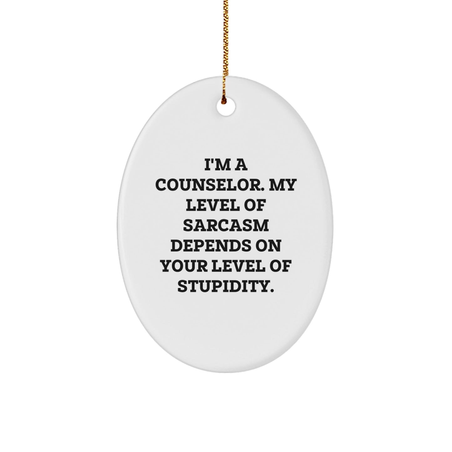 Gifts from Friends for Counselor, Funny Oval Ornament, Christmas Unique Gifts - The Buy Boom