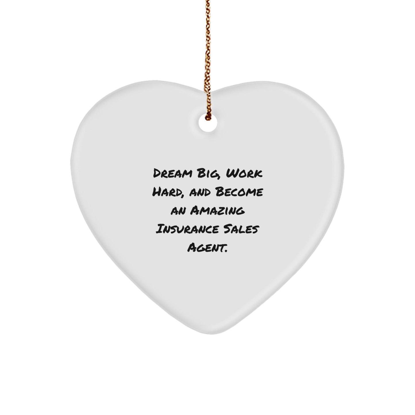 Gifts from Friends for Insurance Sales Agent | Heart Ornament with Inspirational Quote | Christmas Unique Gifts - The Buy Boom