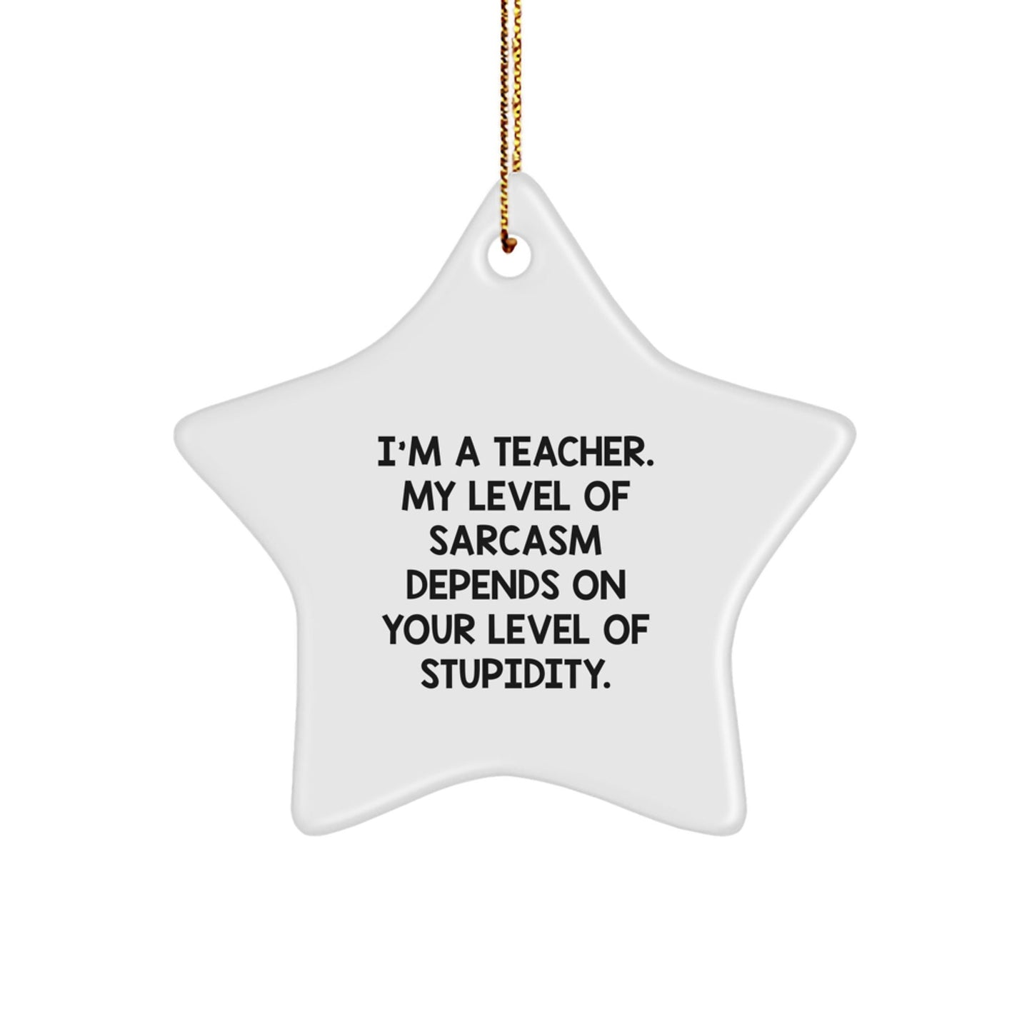 Gifts from Friends for Teachers, Funny Sarcasm Star Ornament, Christmas Unique Gifts, Teacher Appreciation Star - The Buy Boom
