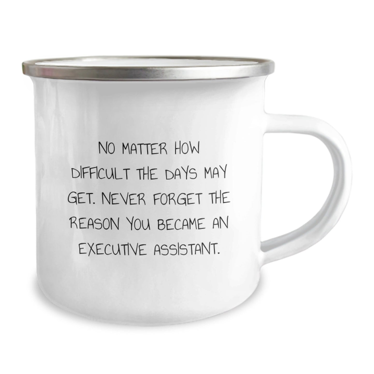 Inspirational Executive Assistant Christmas Unique Gifts - Funny Camping Mug for Executive Assistant Friends and Coworkers - Never Forget Your Reason, Gifts from Friends and Family - The Buy Boom