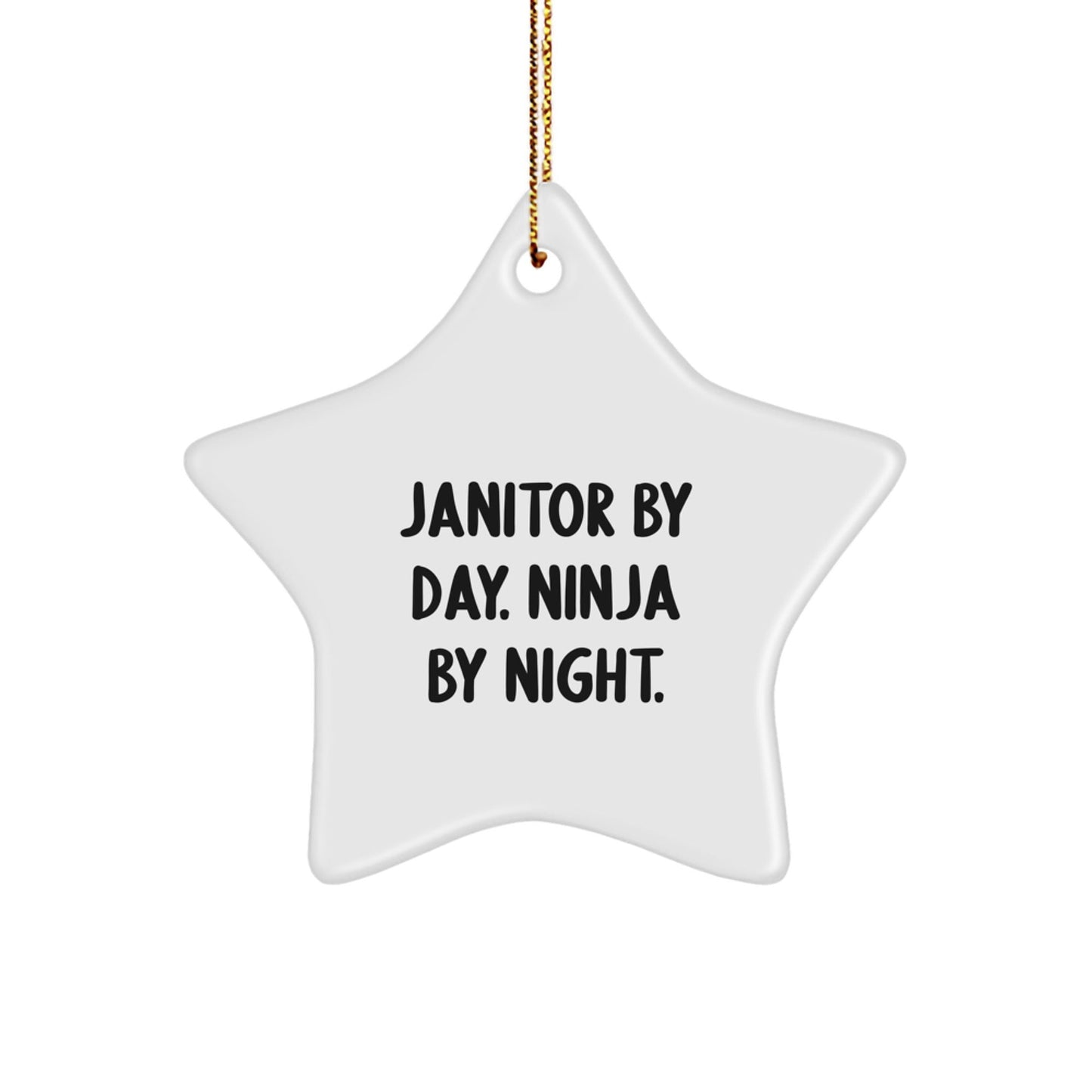 Janitor Gifts for Men by Day, Ninja by Night, Star Ornament, Funny Quote, Christmas Unique Gifts from Friends - The Buy Boom