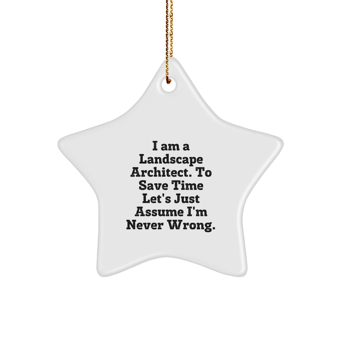 Landscape Architect Gifts from Friends - Funny Star Ornament, 'I Am A Landscape Architect. To Save Time Let's Just Assume I'm Never Wrong.' - Christmas Unique Presents for him her family - The Buy Boom