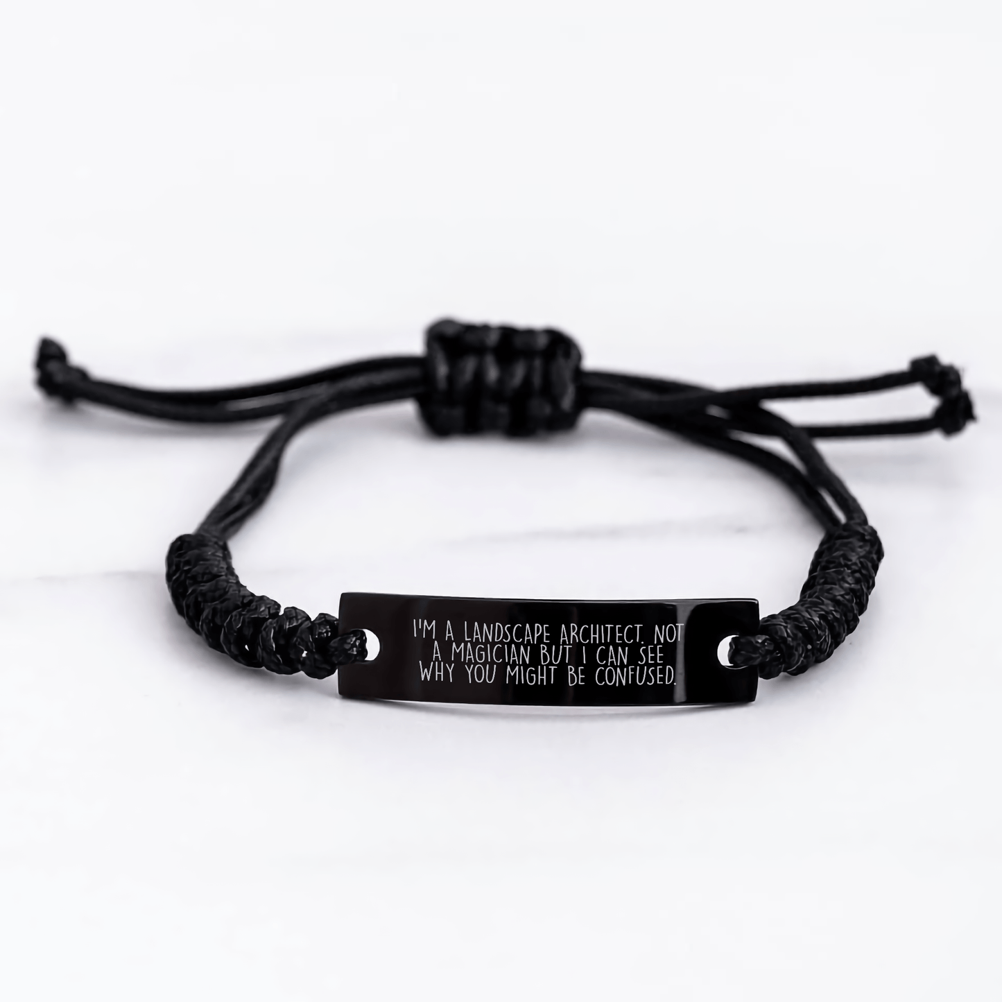 Landscape Architect Gifts, Funny Quote Rope Bracelets, Adjustable Black Stainless Steel Rope, Unique Graduation Gifts for Men from Friends, Coworkers, Family - The Buy Boom