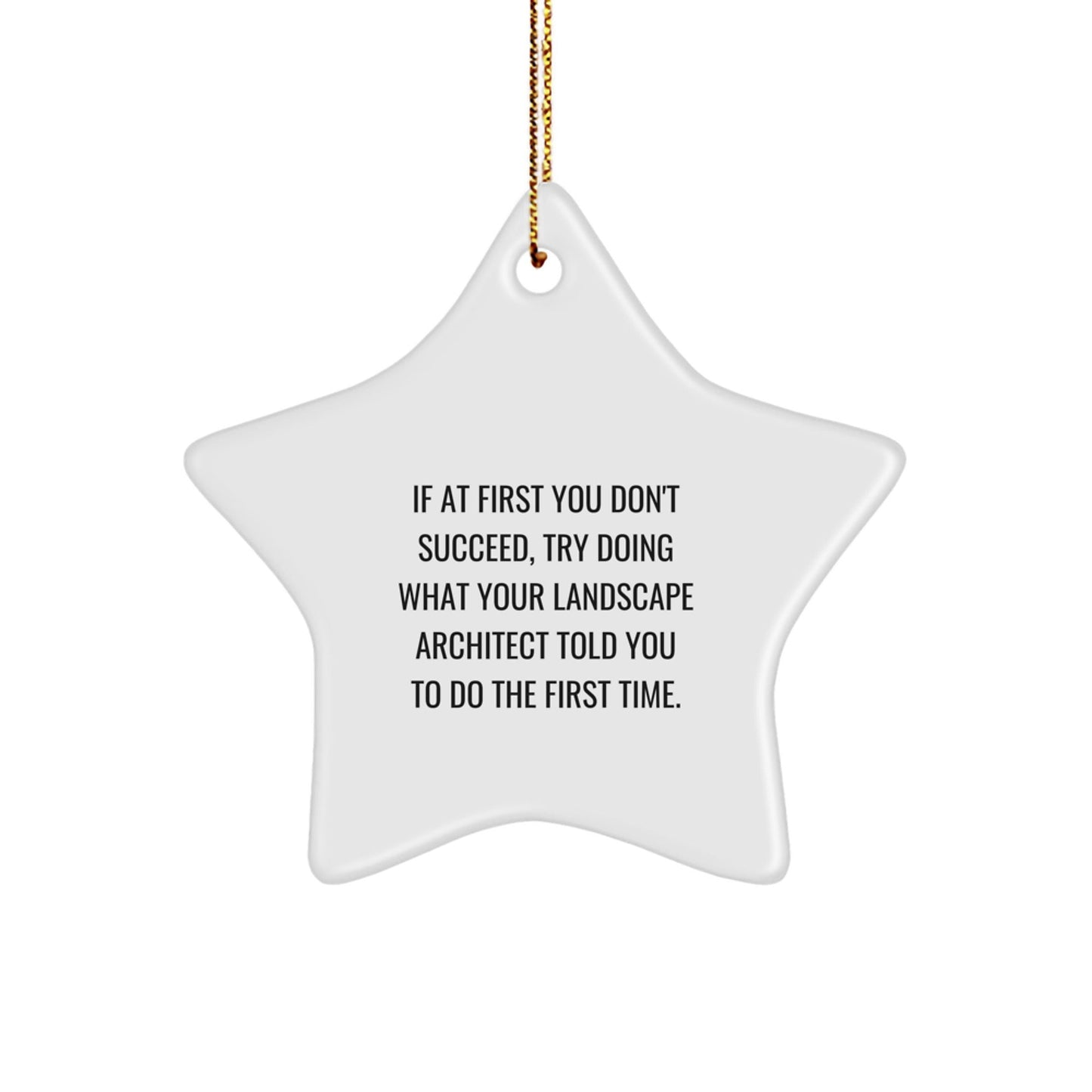 Landscape Architect Gifts, Funny Star Ornament, 'If At First You Don't Succeed...' for Christmas from Family to Coworkers - The Buy Boom