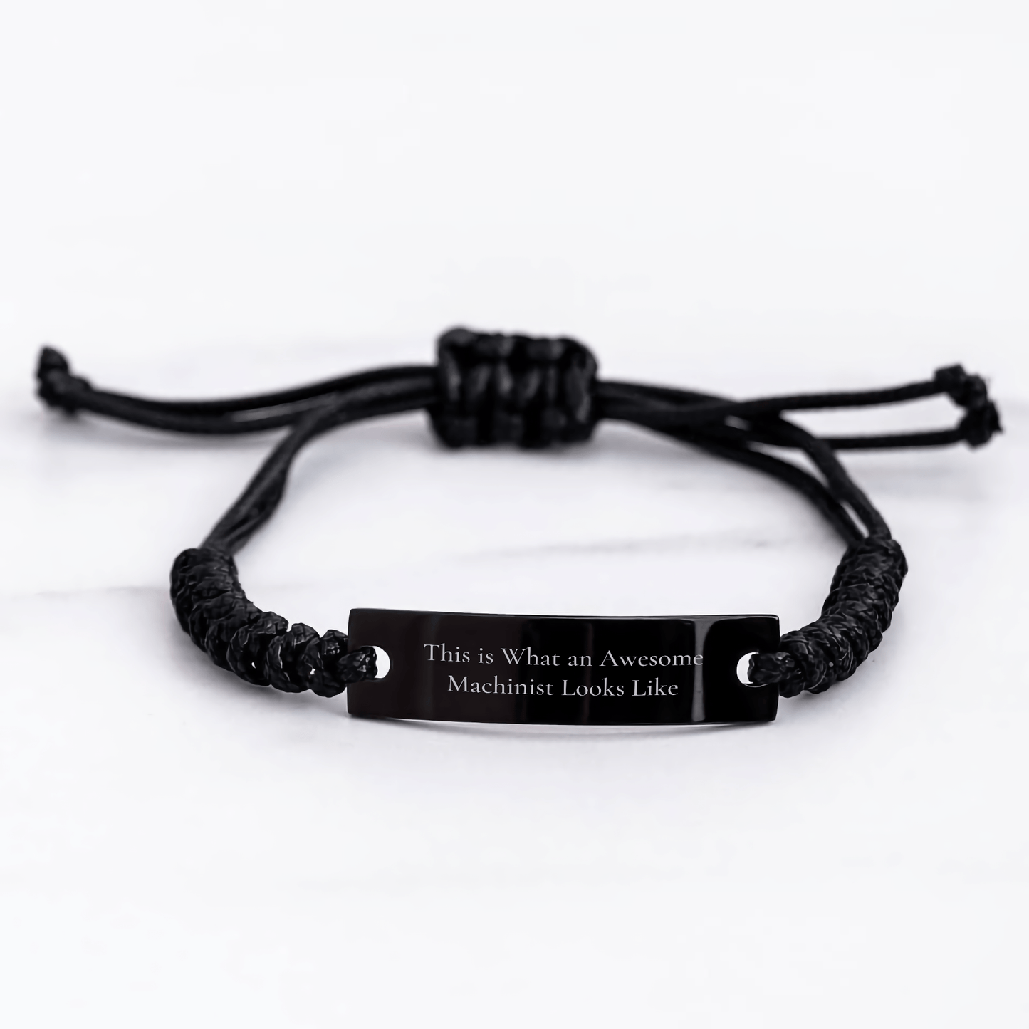 Machinist Gifts from Friends, Unique Rope Bracelts for Men, 'This Is What An Awesome Machinist Looks Like' Quote, Adjustable Black Stainless Steel, Father's Day Unique Gifts - The Buy Boom
