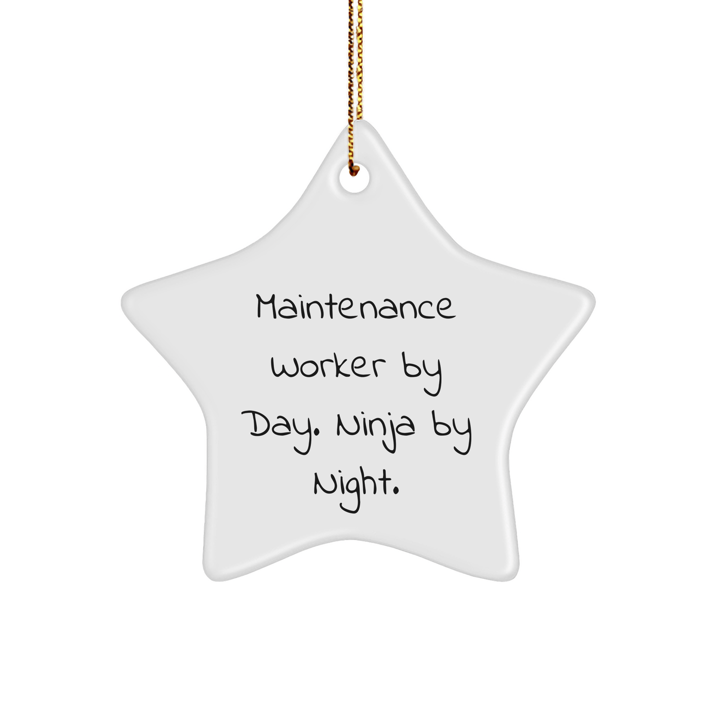 Maintenance Worker Gifts from Coworkers - Star Ornament for Men - Maintenance Worker By Day. Ninja By Night. - Funny Quote Christmas Unique Gift for Friends, Family - The Buy Boom