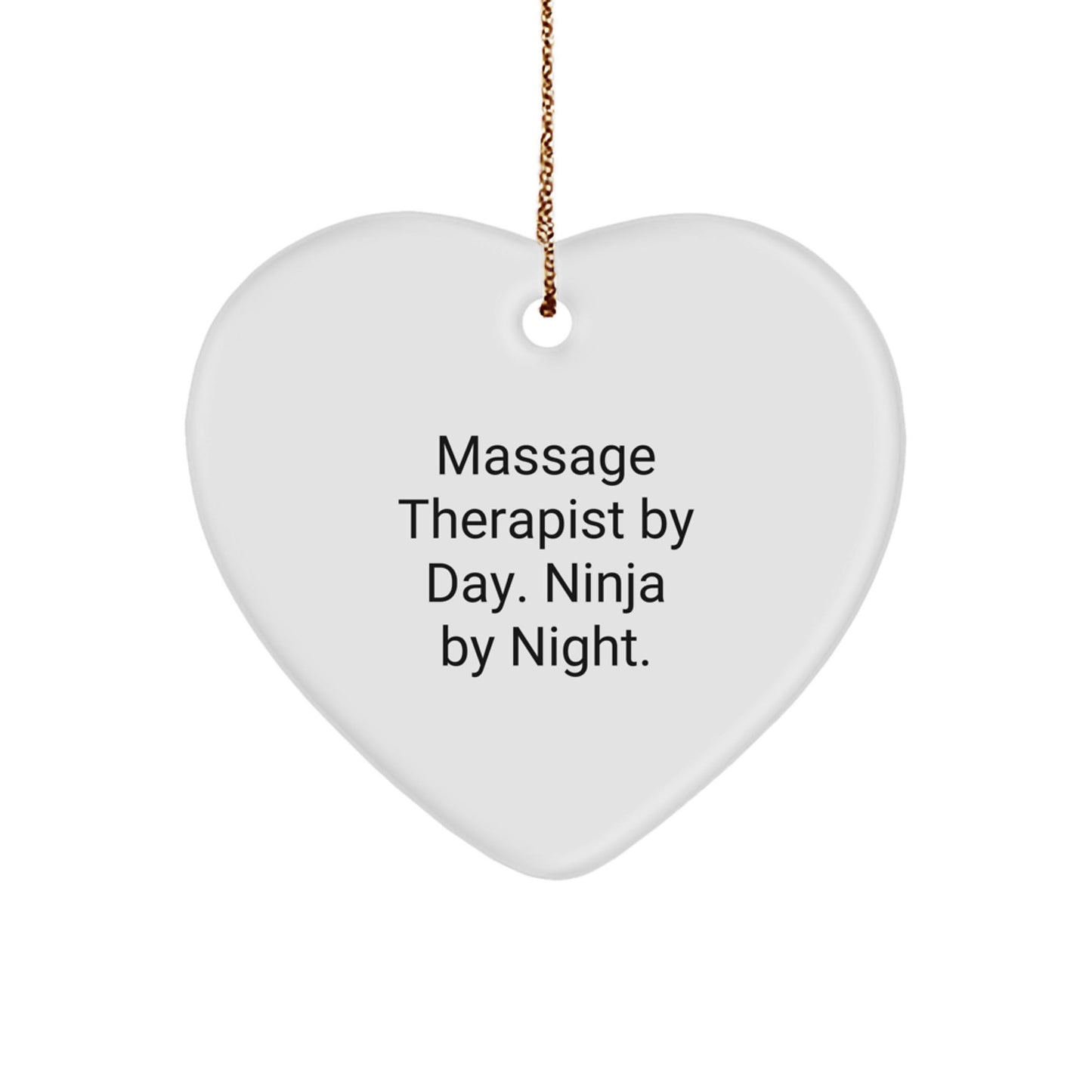 Massage Therapist Gifts from Friends - Funny Heart Ornament for Christmas, 'Massage Therapist By Day. Ninja By Night.' - The Buy Boom