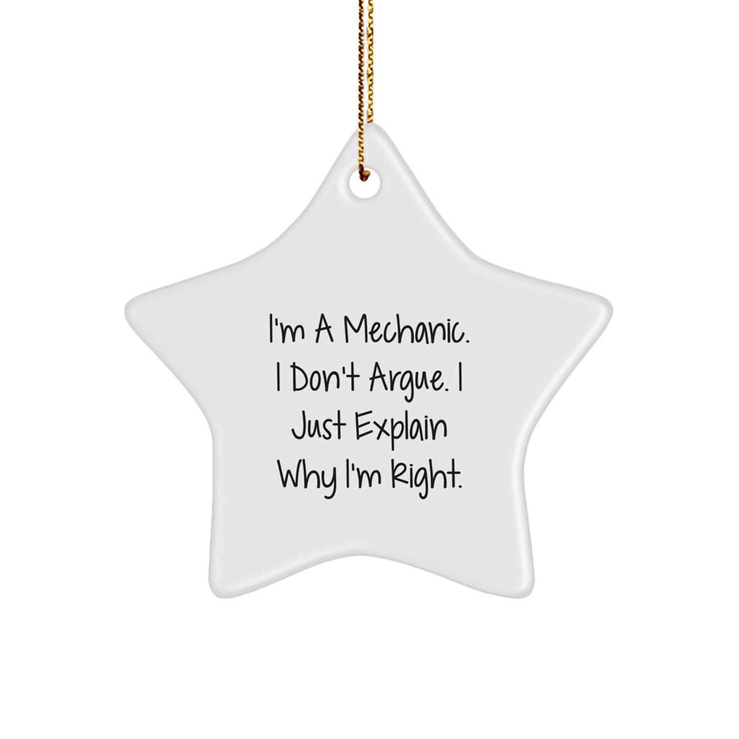 Mechanic Humor Star Ornament Funny Gift for Mechanic Friends, Family, or Coworkers - Christmas Unique Decoration - The Buy Boom