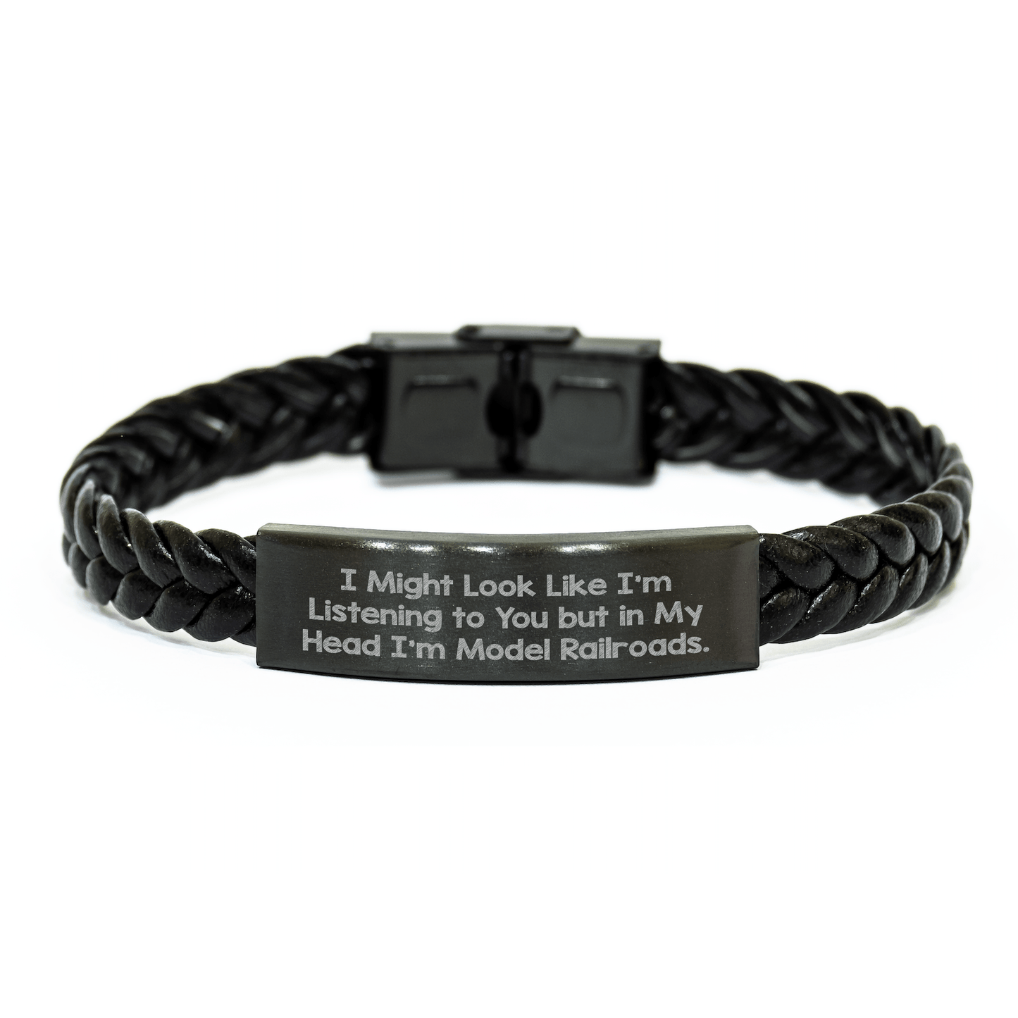 Model Railroads Enthusiasts Gifts for Men from Friends, Funny Inspirational Quote Interlaced Leather Bracelet for Graduation - The Buy Boom
