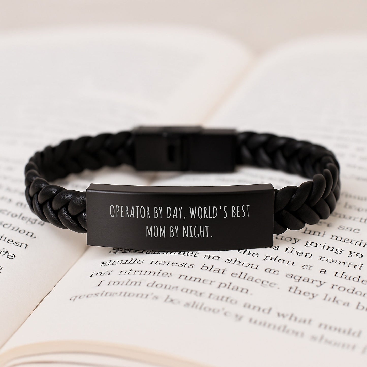 Operator Interlaced Leather Bracelet, Funny Quote 'Operator By Day, World's Best Mom By Night.' Graduation Gifts for Operator, Gifts from Family - The Buy Boom