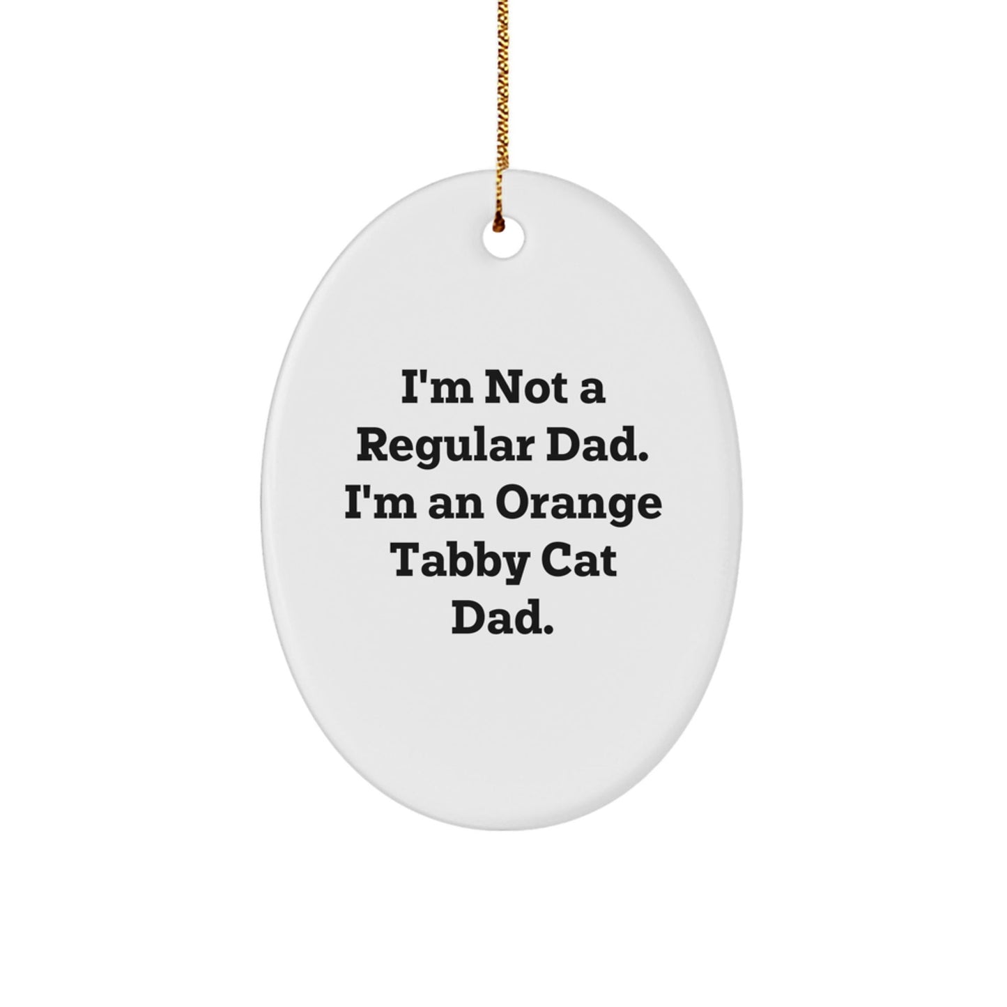 Orange Tabby Cat Dad Gifts, Funny Oval Ornament for Christmas, 'I'm Not a Regular Dad', Orange Tabby Cat Lover Gifts from Men, Gifts for Orange Tabby Cat Enthusiasts - The Buy Boom