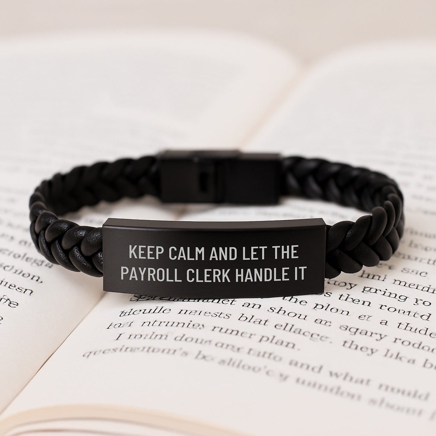 Payroll Clerk Gifts, Funny Quote, Interlaced Leather Bracelet for Birthday, Gifts from Friends - The Buy Boom