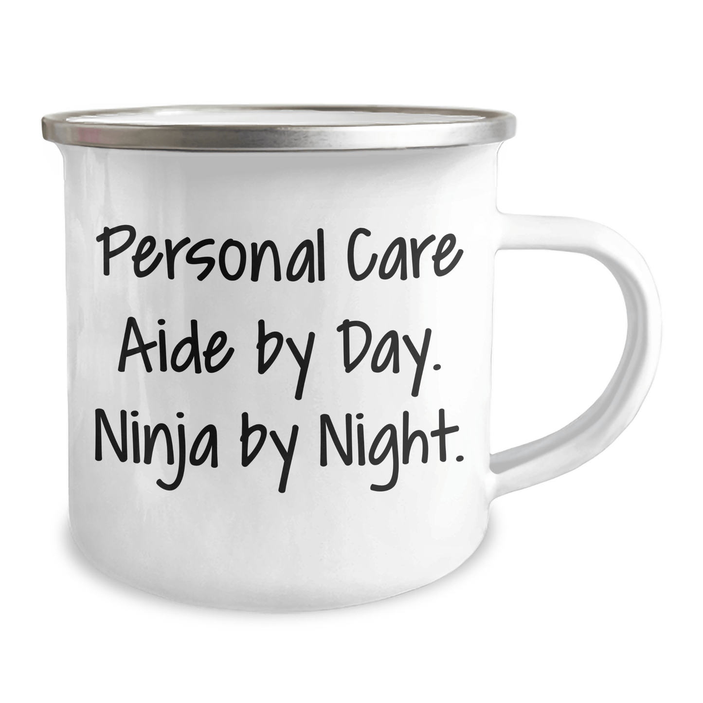 Personal Care Aide Gifts from Men - Funny Ninja Mug for Father's Day, Camping Mug with Quote 'Personal Care Aide By Day. Ninja By Night.' - The Buy Boom