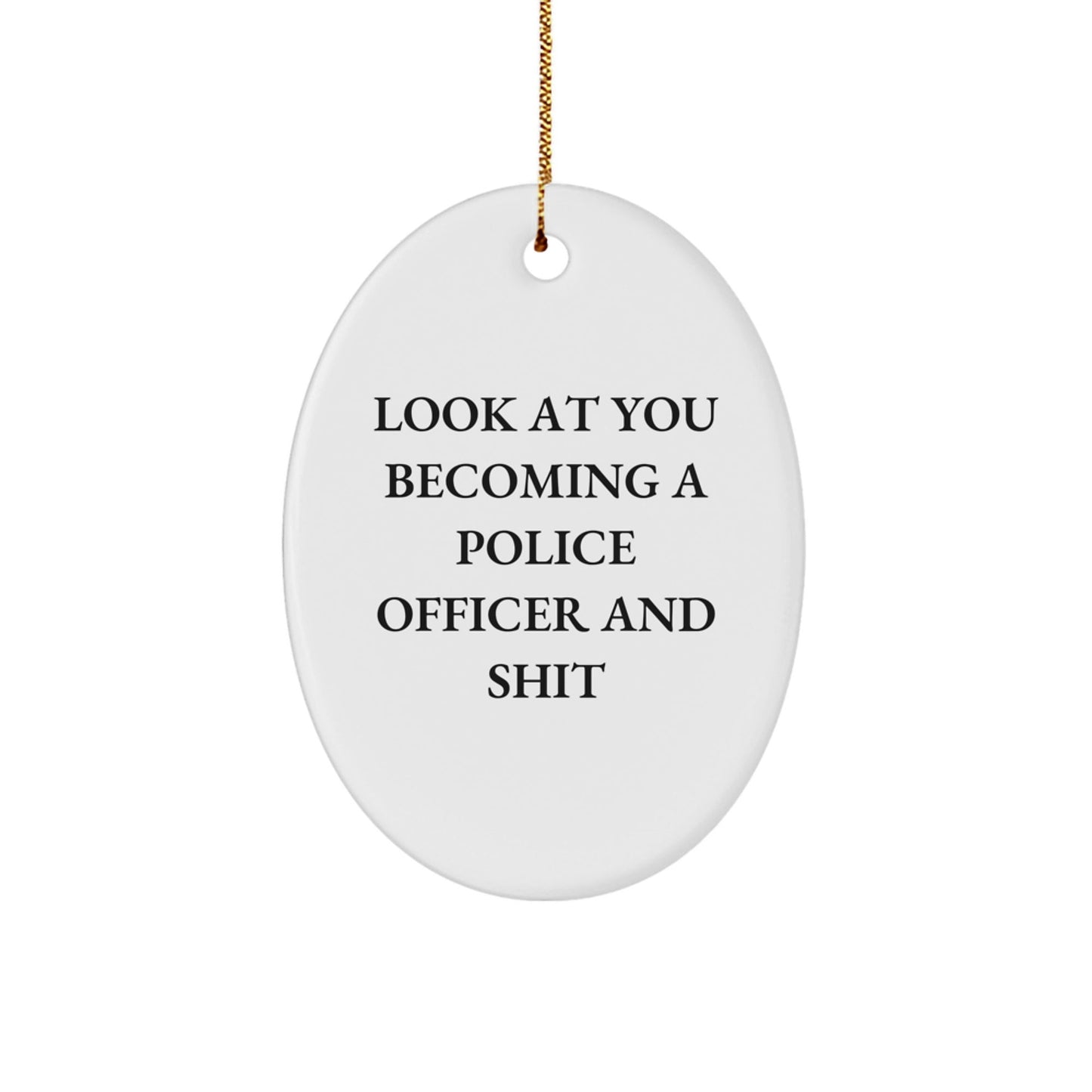 Police Officer Oval Ornament Funny Gifts for Men from Family on Christmas Unique - The Buy Boom