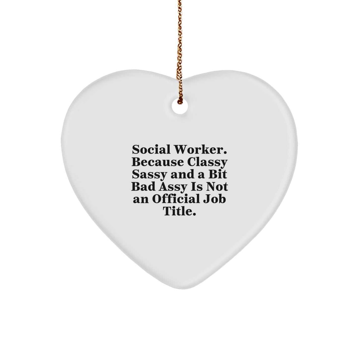 Social Worker Gifts from Friends Unique Heart Ornament, Funny Quote, Christmas Unique Gifts for Social Worker, Men, Women, Coworkers, Family - The Buy Boom