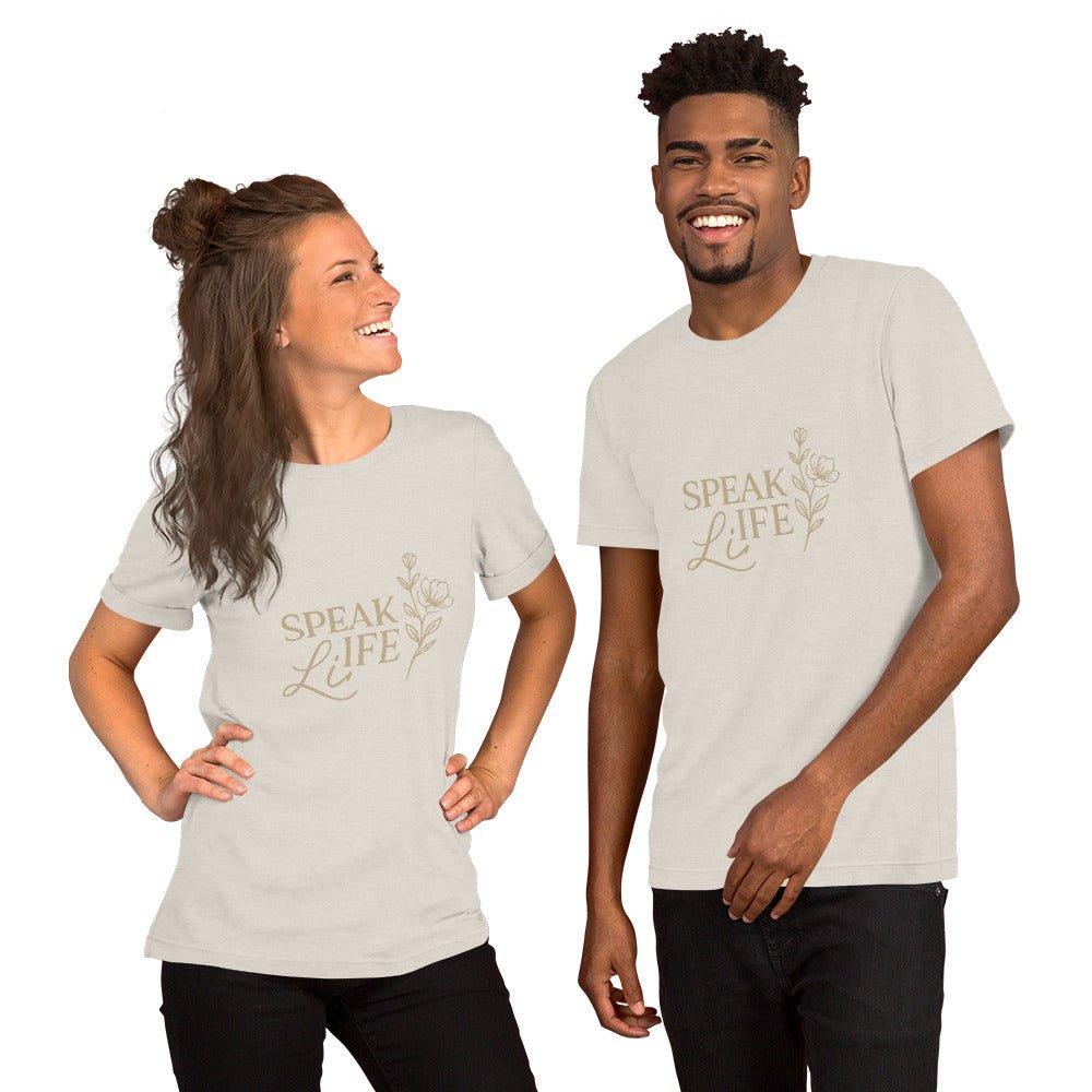✨ “Speak Life” | Inspirational Christian Unisex Tee for Faith - Filled Living - The Buy Boom