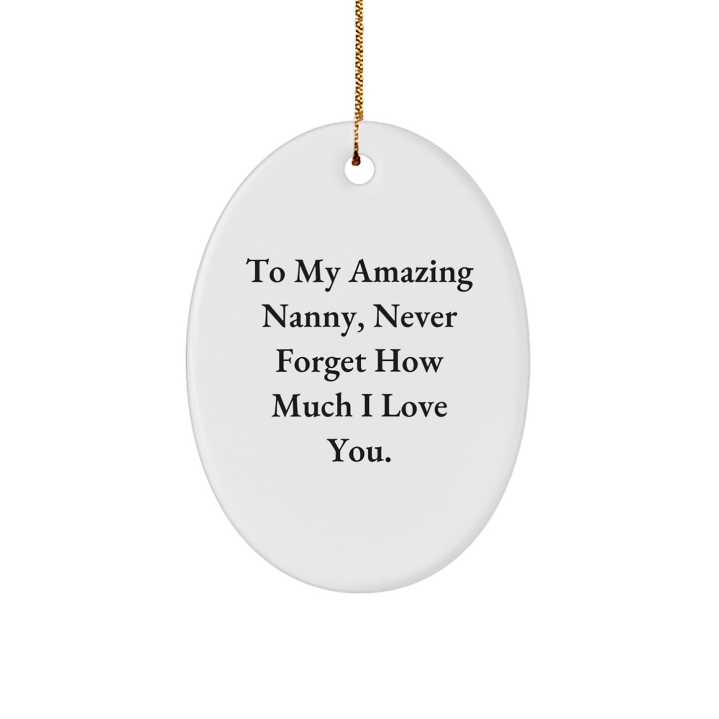 To My Amazing Nanny, Heartfelt Gifts from Family, Oval Ornament, Inspirational Quote, Christmas Unique Gifts for Her, Nanny Appreciation Gifts - The Buy Boom