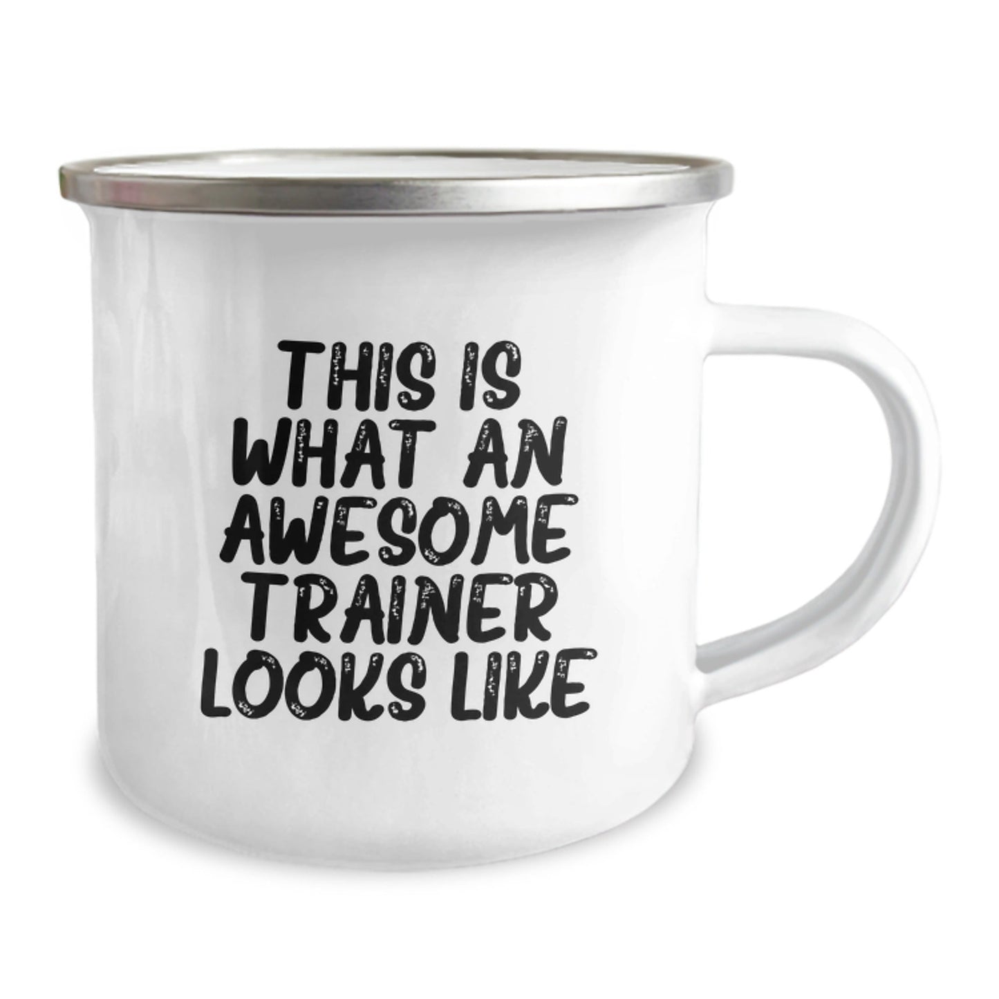 Trainer Gifts from Friends - Inspirational Camping Mug for Graduation - This Is What An Awesome Trainer Looks Like, Funny Trainer Mug, Ideal Gift for Trainer - The Buy Boom